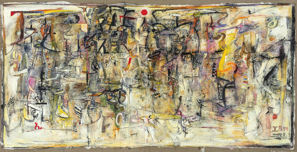 Memoir III, 2019, acrylic on linen, 44x90 inches