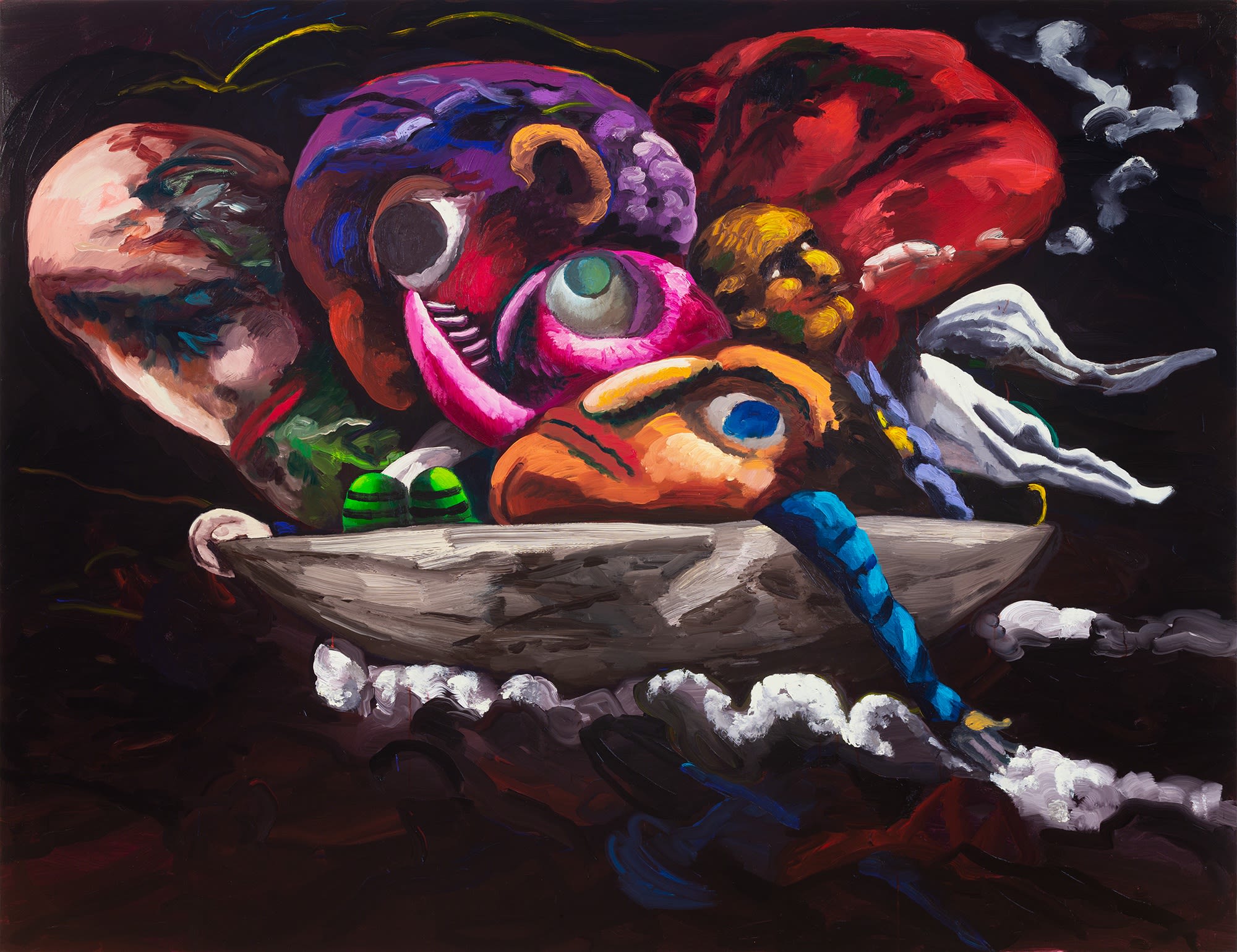 Boat Group, 2020 oil on canvas 236.2 x 304.8 cm. 93 x 120 in.