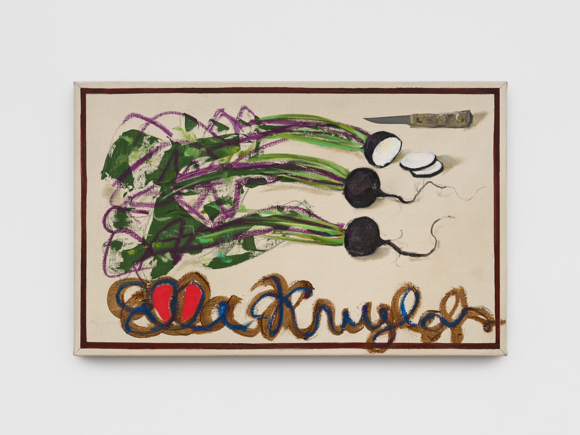 Cut Roots with Signature, 2024 oil on canvas 48.3 x 76.6 cm. 19 x 30 1/4 in.