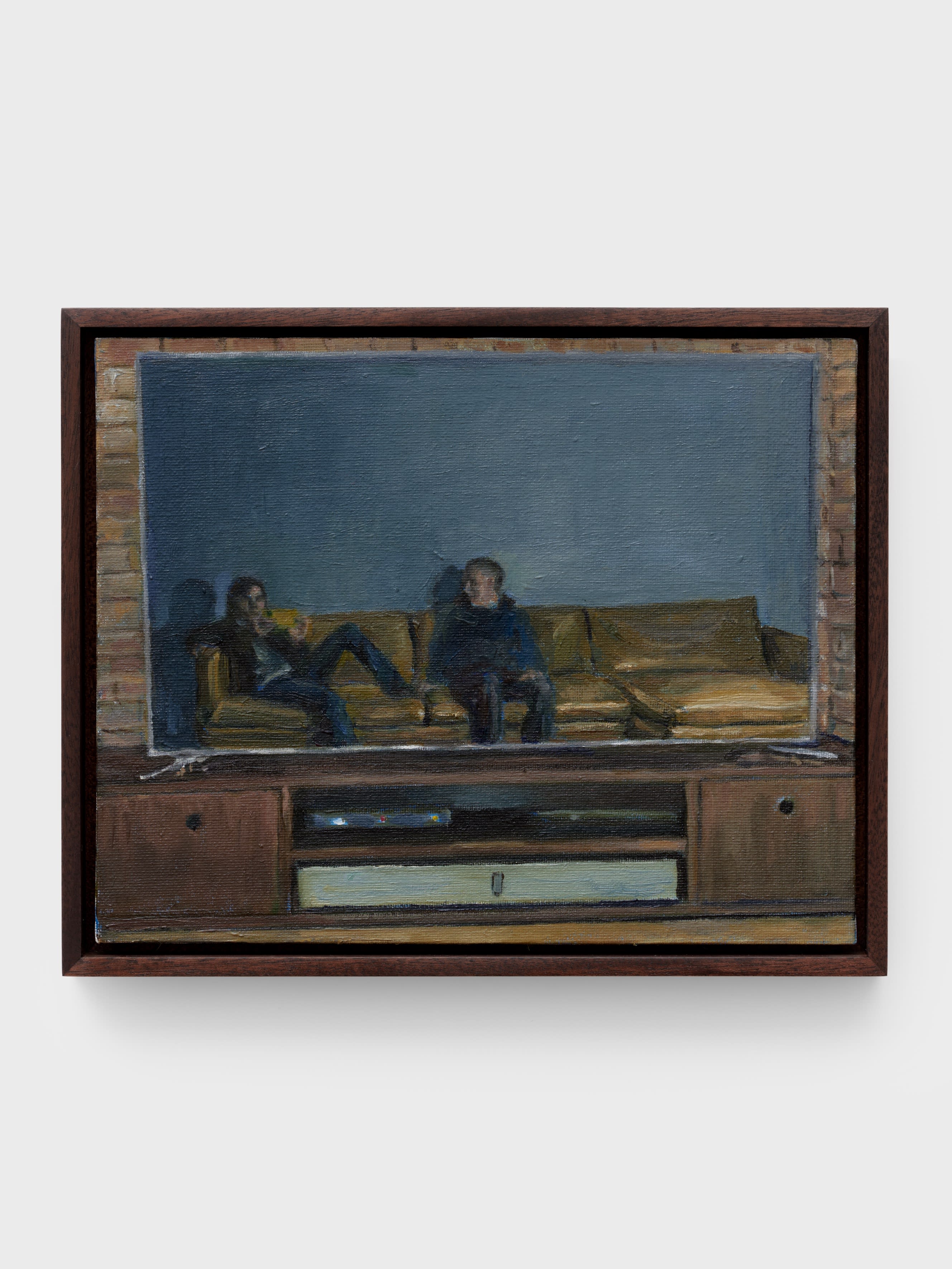 Gillian Wearing Self portrait and Michael (sitting room), 2024 signed, dated verso oil on canvas and board 20.2 x 25.2...