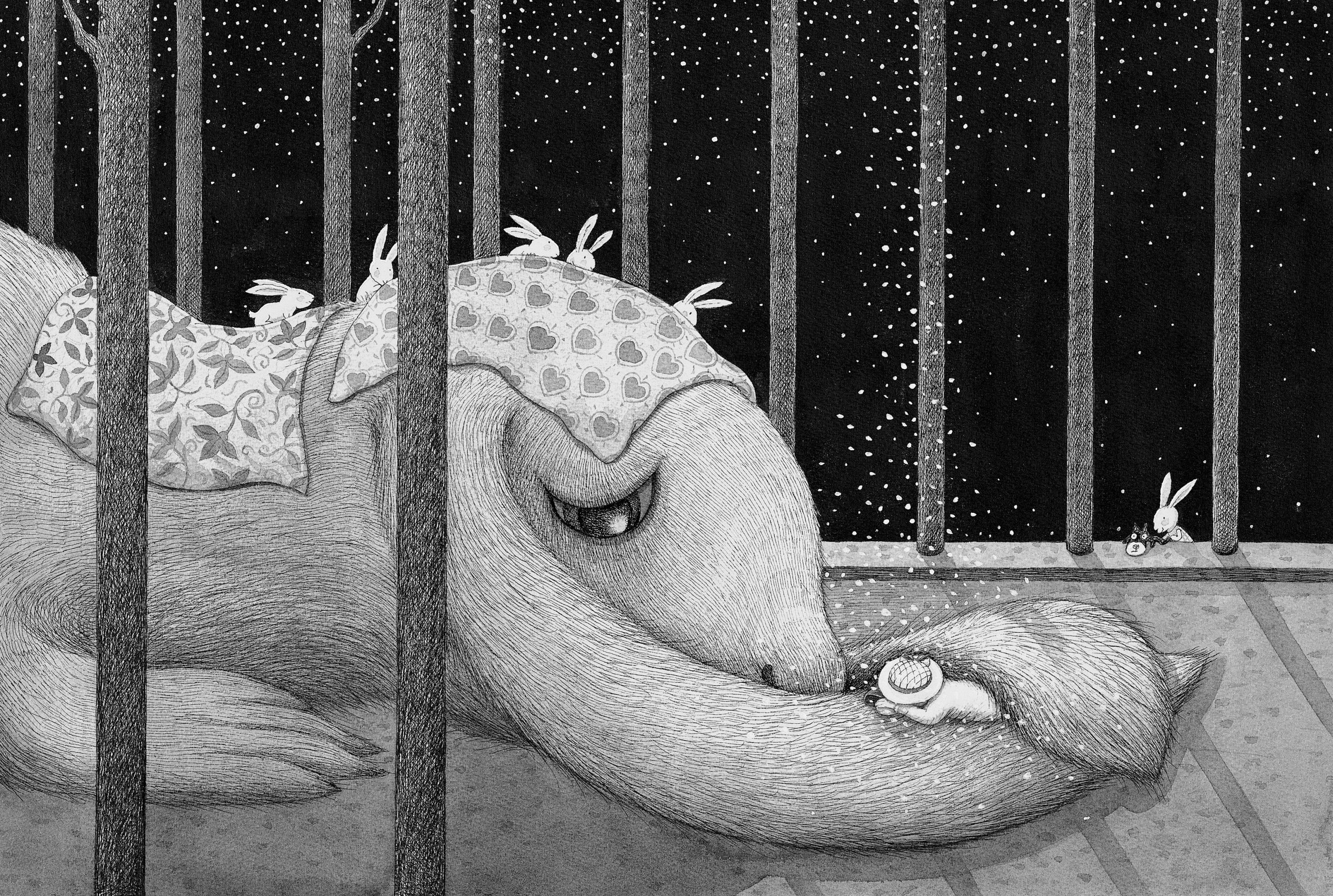 幾米 Jimmy Liao 謝謝你毛毛兔，這個下午真好玩 Thank you, Furry Bunny, for a wonderful afternoon 2005 壓克力顏料、水彩、油性簽字筆／紙 Acrylic, watercolor and marker on paper,...