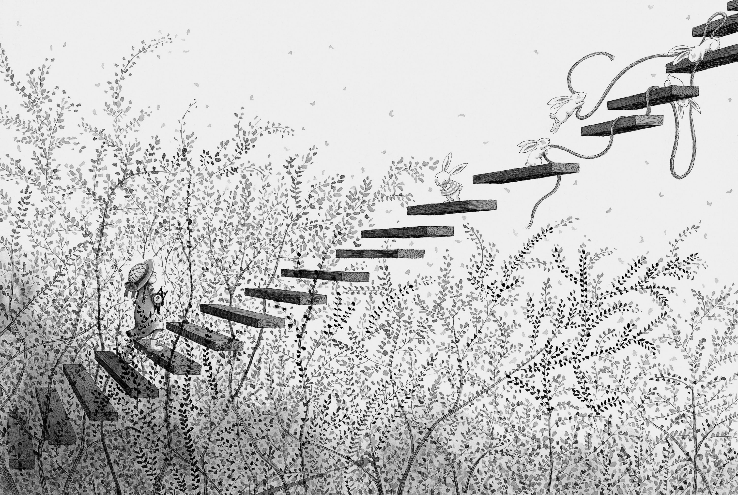 幾米 Jimmy Liao 謝謝你毛毛兔，這個下午真好玩 Thank you, Furry Bunny, for a wonderful afternoon 2005 壓克力顏料、水彩、油性簽字筆／紙 Acrylic, watercolor and marker on paper,...