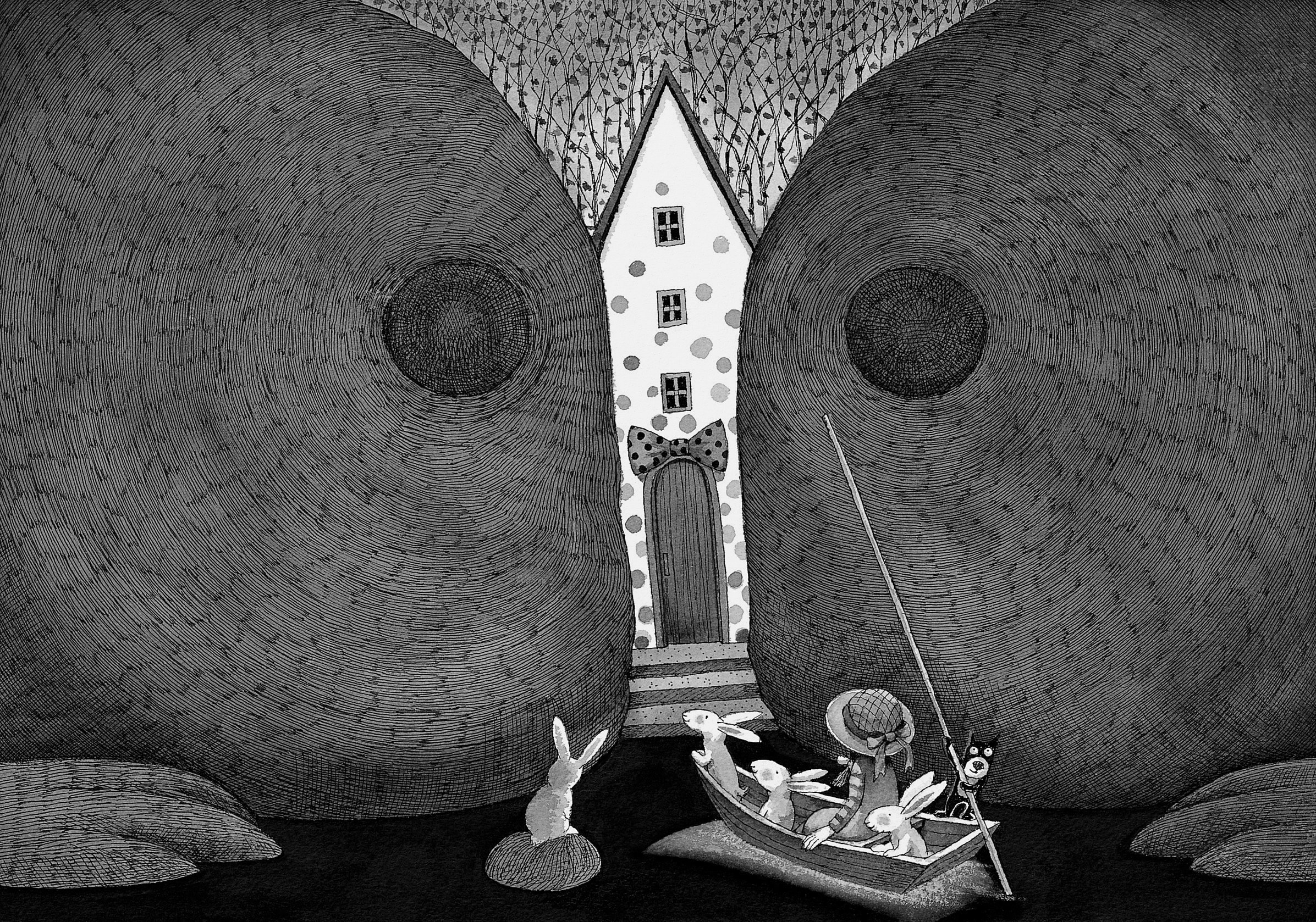 幾米 Jimmy Liao 謝謝你毛毛兔，這個下午真好玩 Thank you, Furry Bunny, for a wonderful afternoon 2005 壓克力顏料、水彩、油性簽字筆／紙 Acrylic, watercolor and marker on paper,...