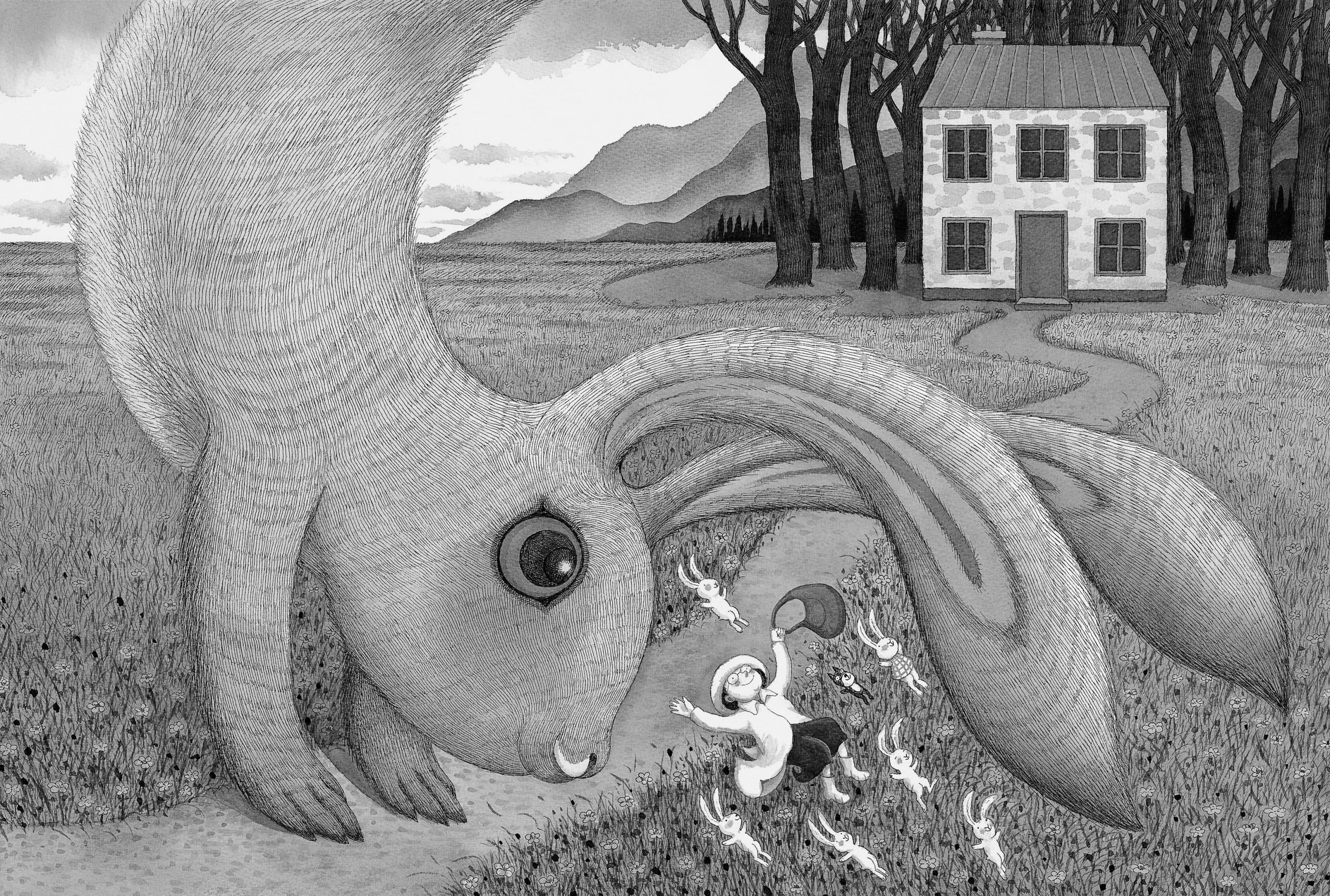 幾米 Jimmy Liao 謝謝你毛毛兔，這個下午真好玩 Thank you, Furry Bunny, for a wonderful afternoon 2005 壓克力顏料、水彩、油性簽字筆／紙 Acrylic, watercolor and marker on paper,...