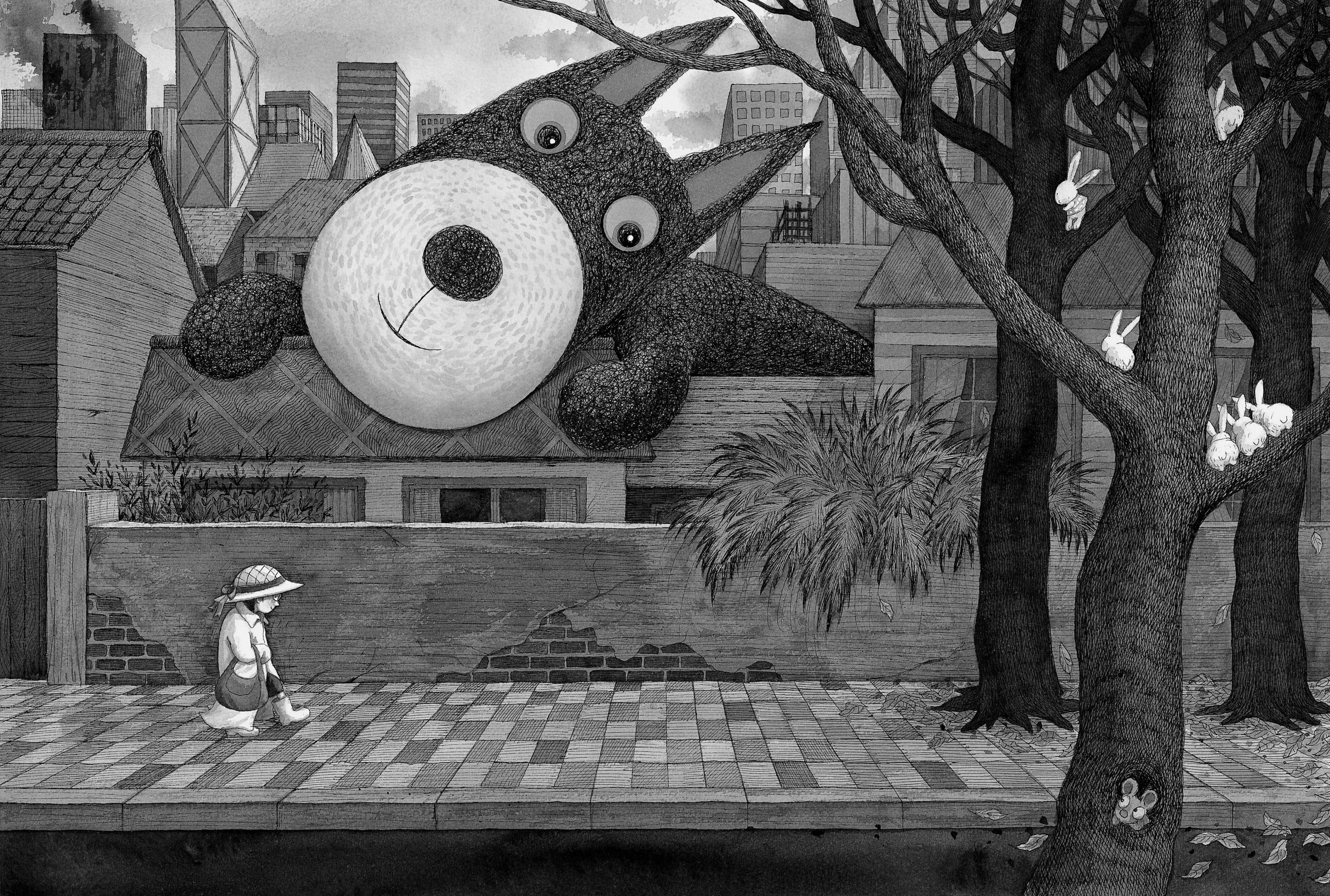 幾米 Jimmy Liao 謝謝你毛毛兔，這個下午真好玩 Thank you, Furry Bunny, for a wonderful afternoon 2005 壓克力顏料、水彩、油性簽字筆／紙 Acrylic, watercolor and marker on paper,...