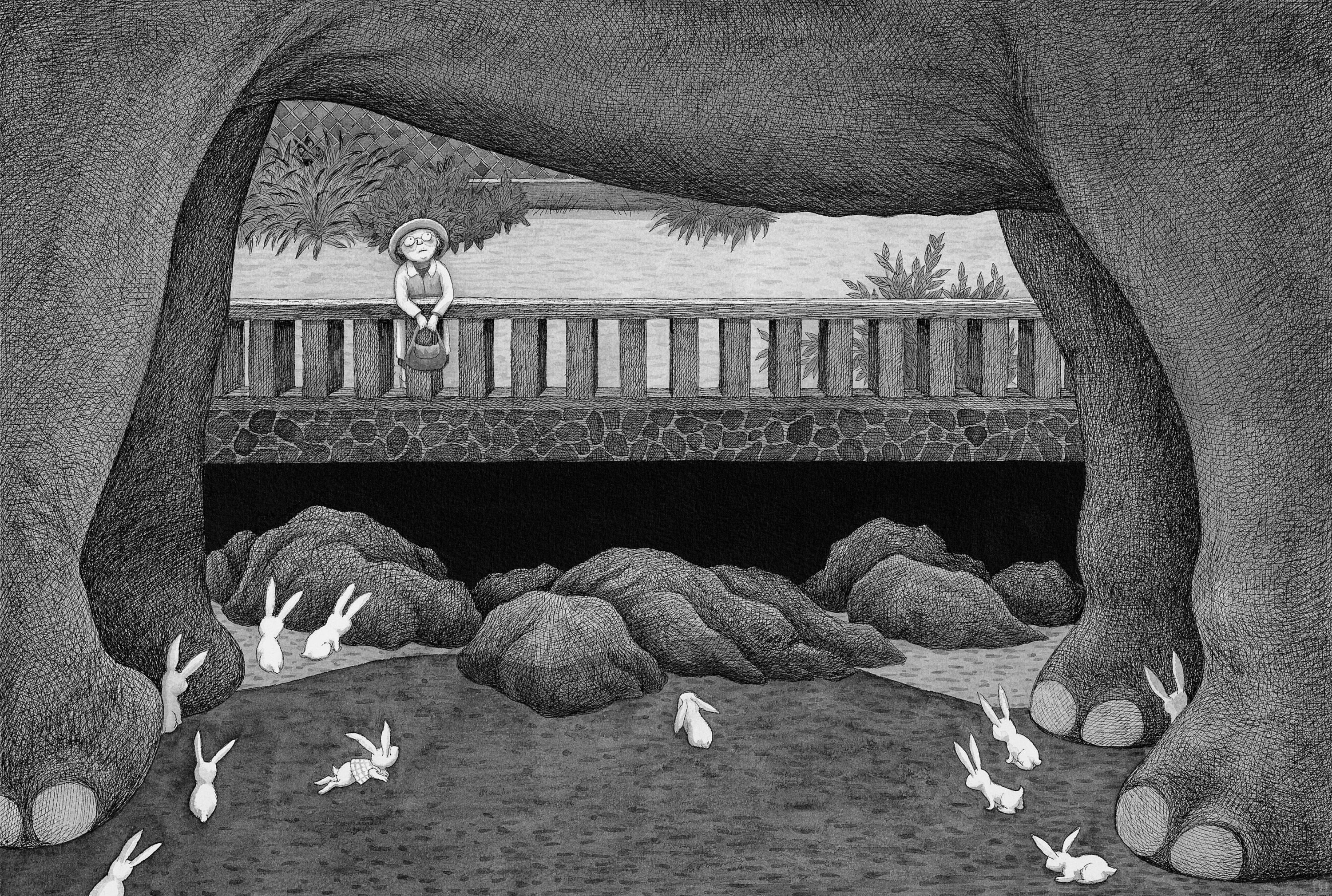 幾米 Jimmy Liao 謝謝你毛毛兔，這個下午真好玩 Thank you, Furry Bunny, for a wonderful afternoon 2005 壓克力顏料、水彩、油性簽字筆／紙 Acrylic, watercolor and marker on paper,...