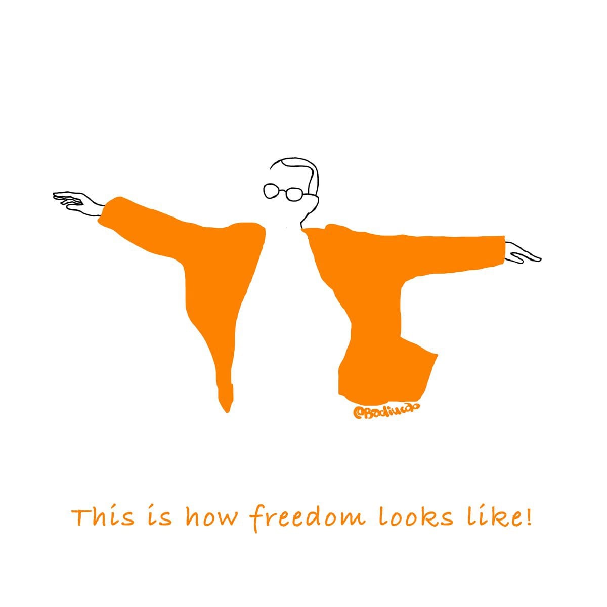 Badiucao, This is how freedom looks like!, 2018