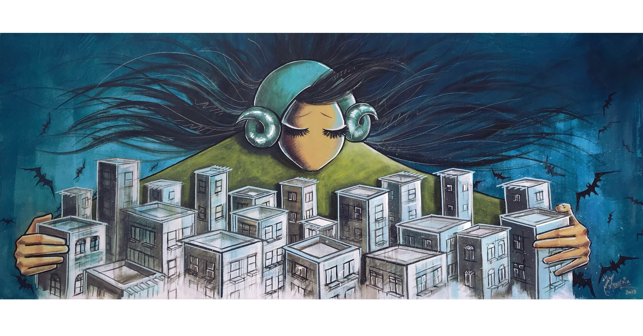 Shamsia Hassani, My City, 2019