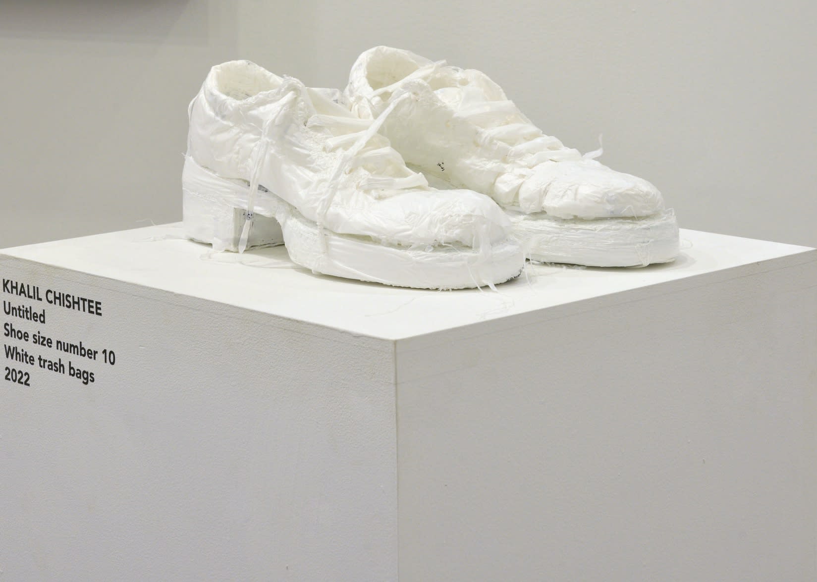 KHALIL CHISHTEE Untitled Shoe size number 10 White trash bags 2022