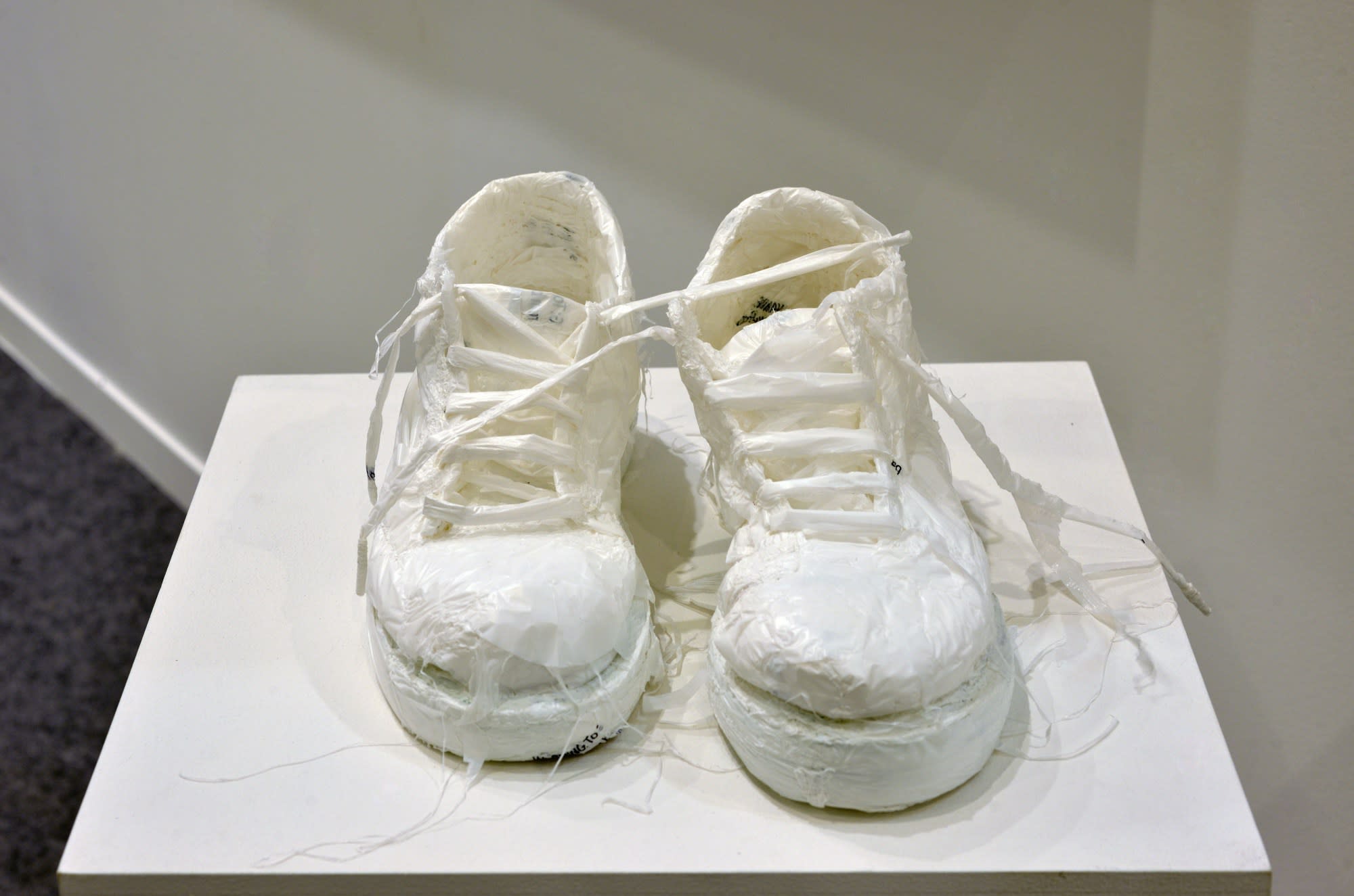KHALIL CHISHTEE Untitled Shoe size number 10 White trash bags 2022