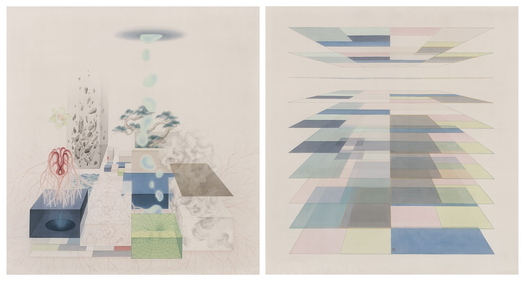 Zhang Xiaoli's works close up view