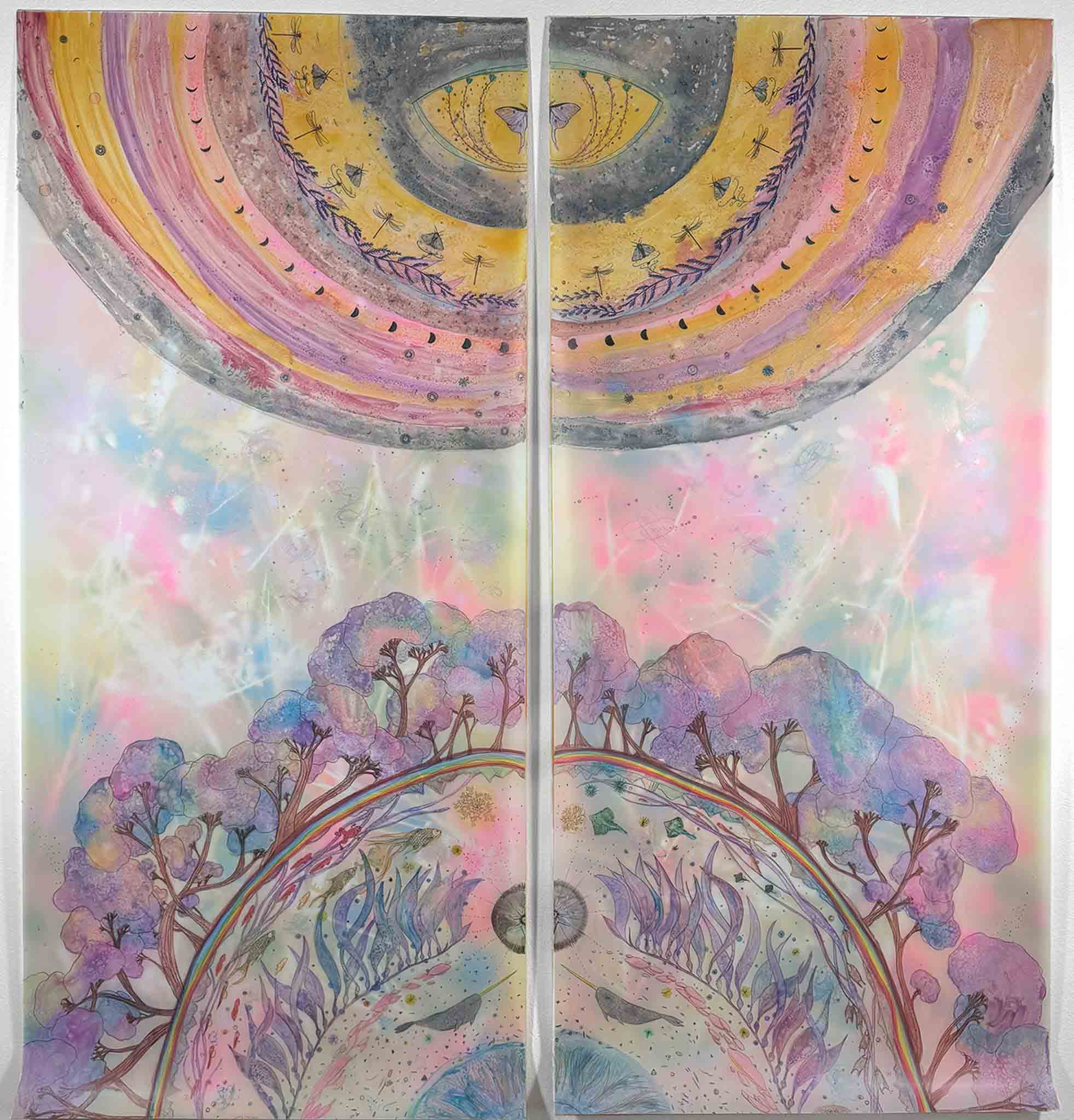 Christine Nguyen’s ethereal series of Mylar drawings invites viewers into a dreamlike landscape where terrestrial and celestial realms dissolve into...