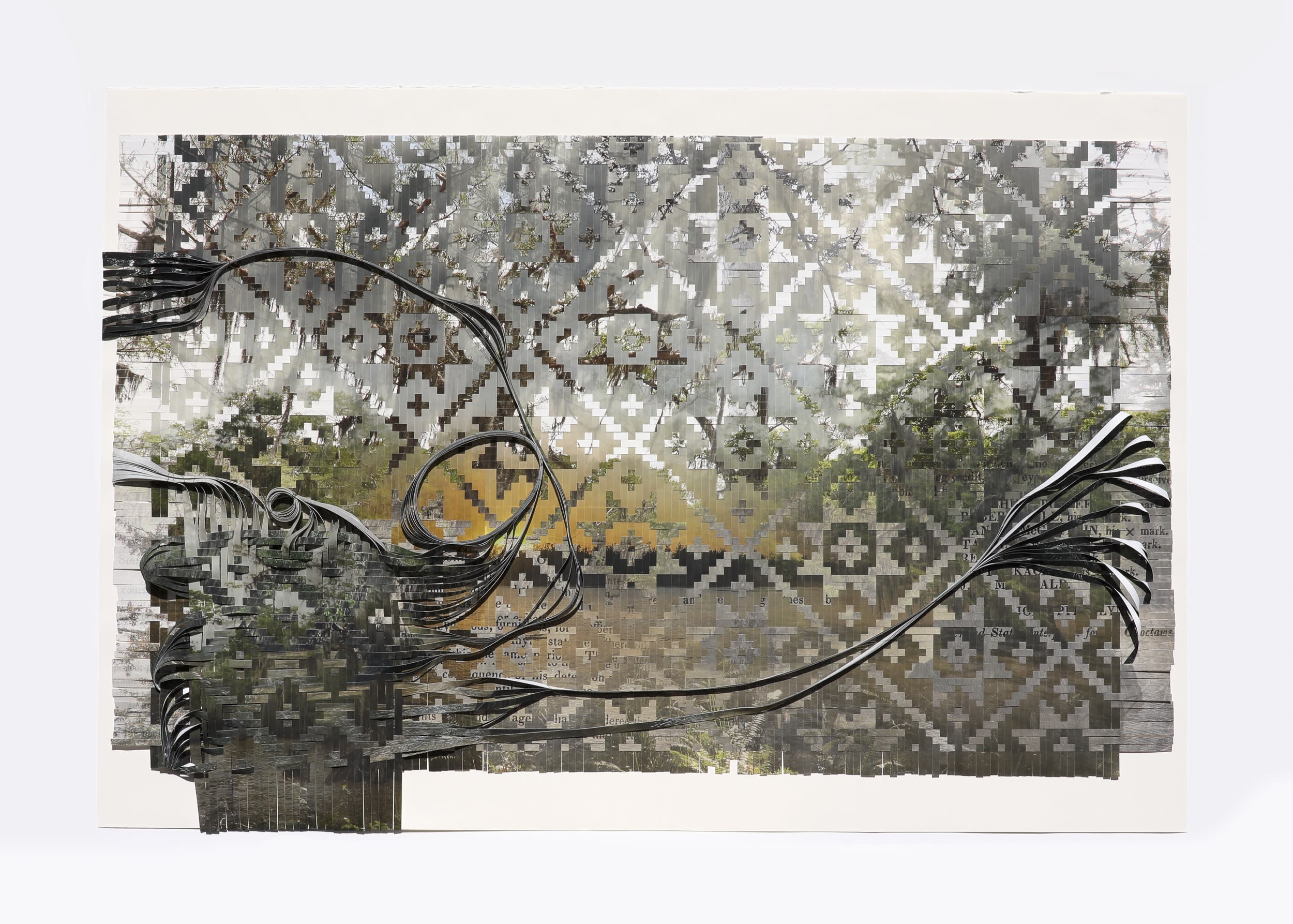 Sarah Sense, Montclair Blackbird, 2024; Signed and dated on mount recto and verso. Woven archival inkjet prints on Hahnemuhle bamboo...