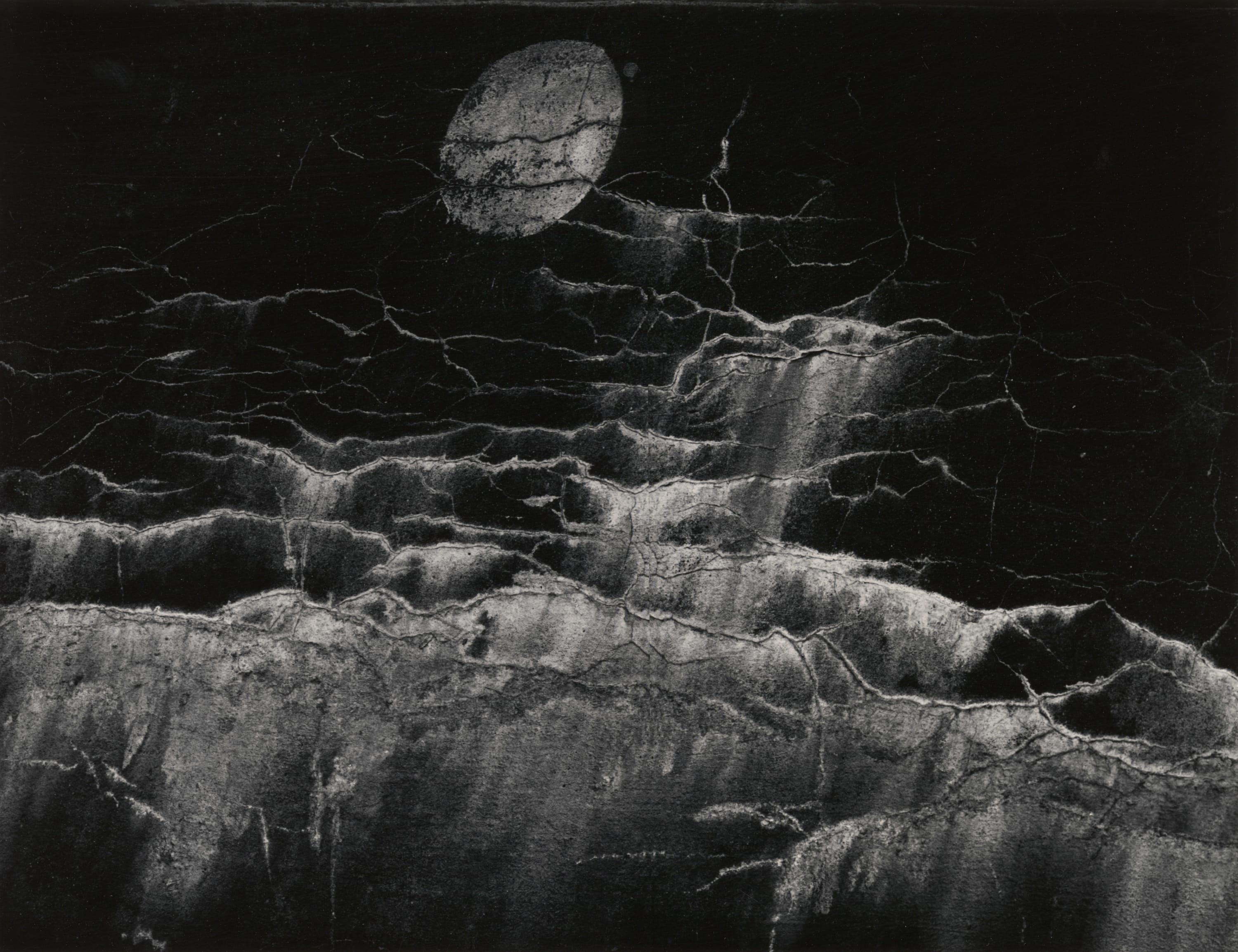 Minor White (1908-1976) Moon and Wall Encrustations, Pultneyville, New York, 1964 Gelatin silver print, printed c. 1964 Signed in pencil...