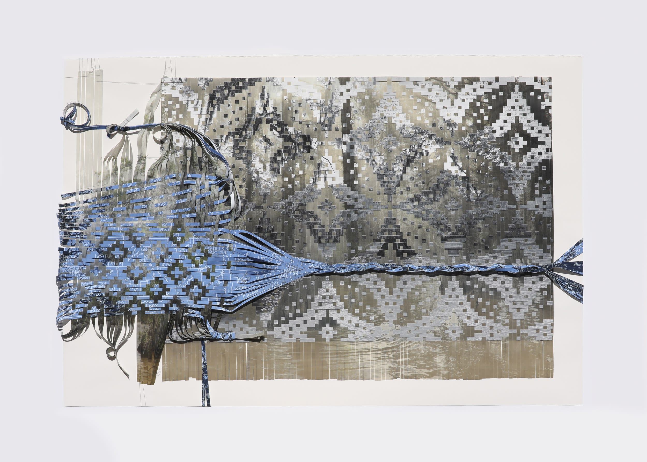 Sarah Sense, Brooklyn Blackbird, 2024; Signed and dated on mount recto and verso; Woven archival inkjet prints on Hahnemuhle bamboo...