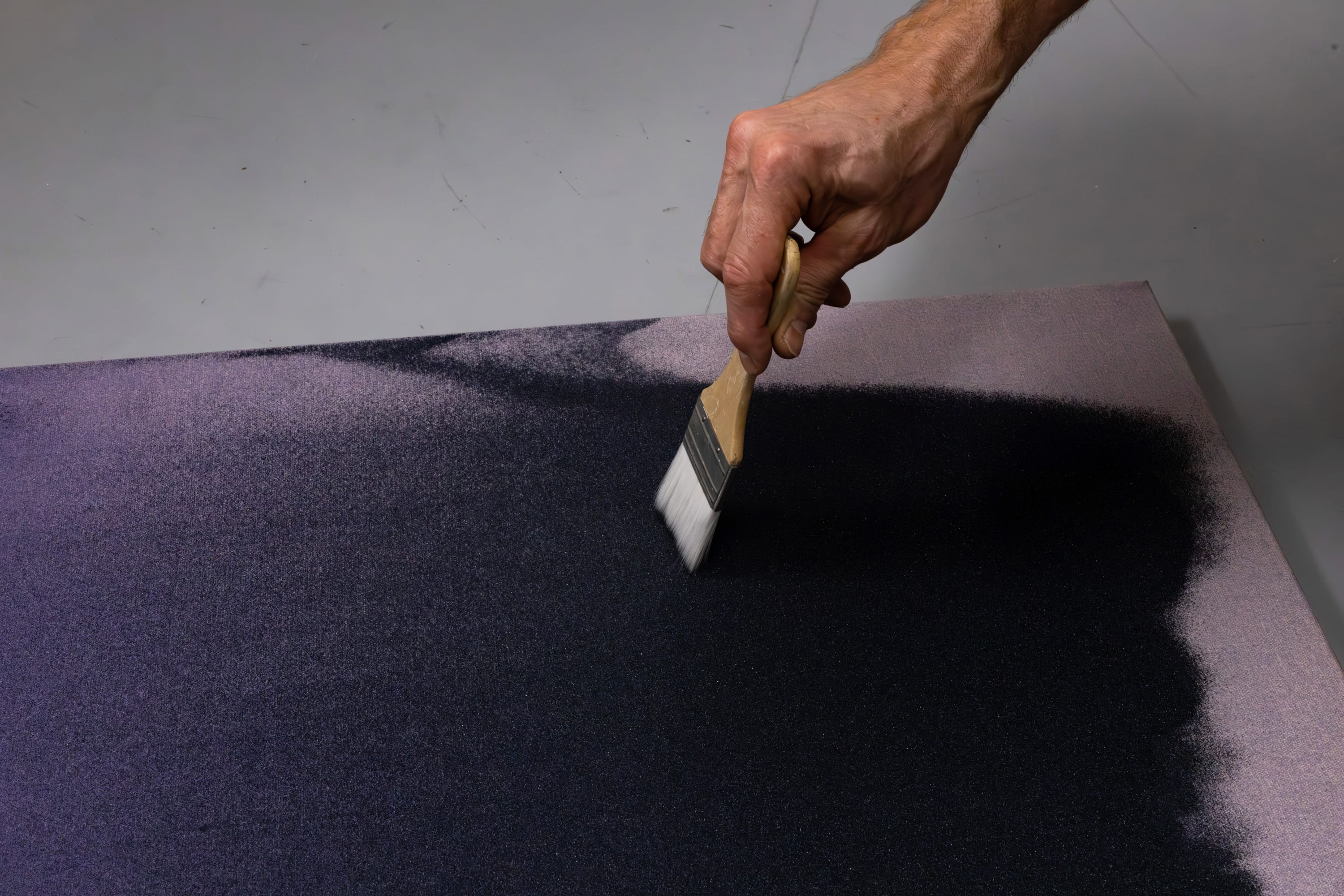 Wagner distinguishes between two modes of production: the Reconstructed Paintings, where cascades of paint dust are scattered and allowed to...