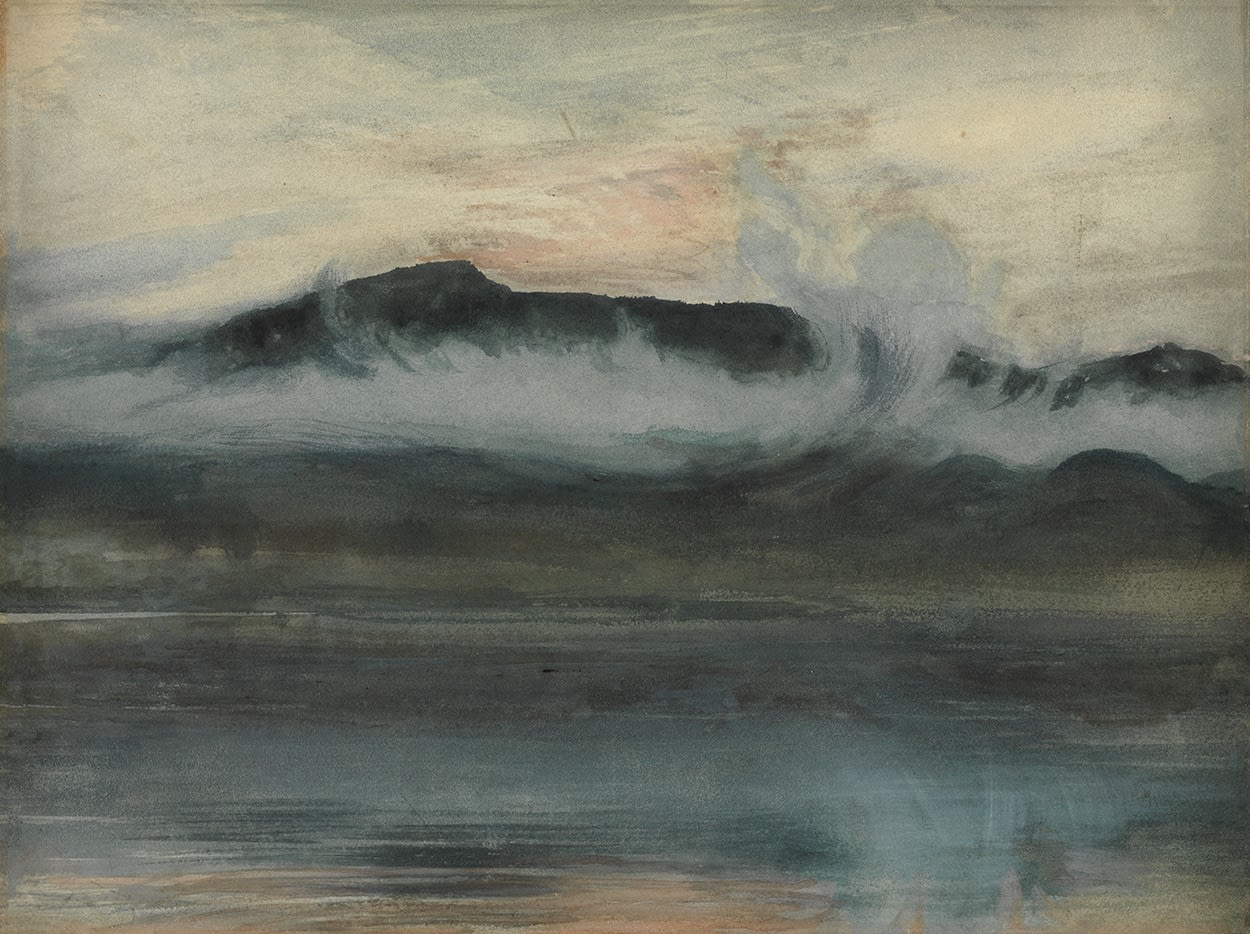 JOSEPH ARTHUR PALLISER SEVERN ROI, RI 1842-1931, The Old Man of Coniston from the Gardens at Brantwood