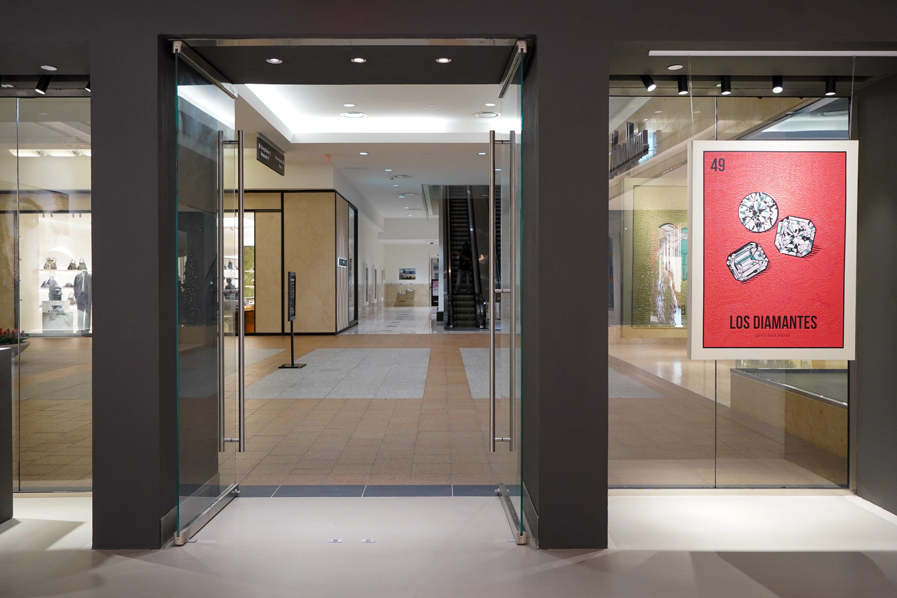 Salvatore Ferragamo across corridor from art gallery, Atlanta.