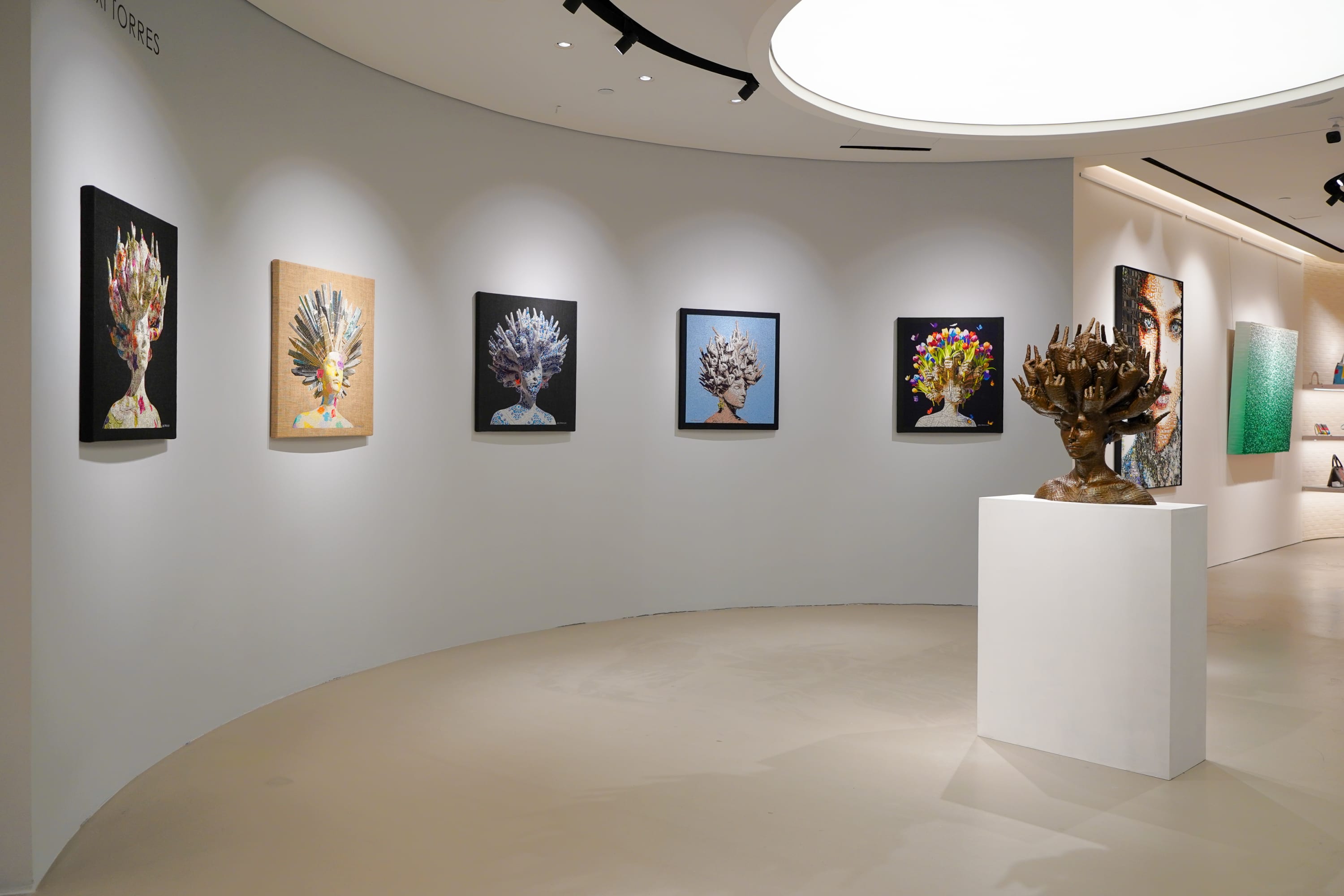 Unbrainwashable woven series by Alexi Torres, stitched portrait works, best Lenox galley.