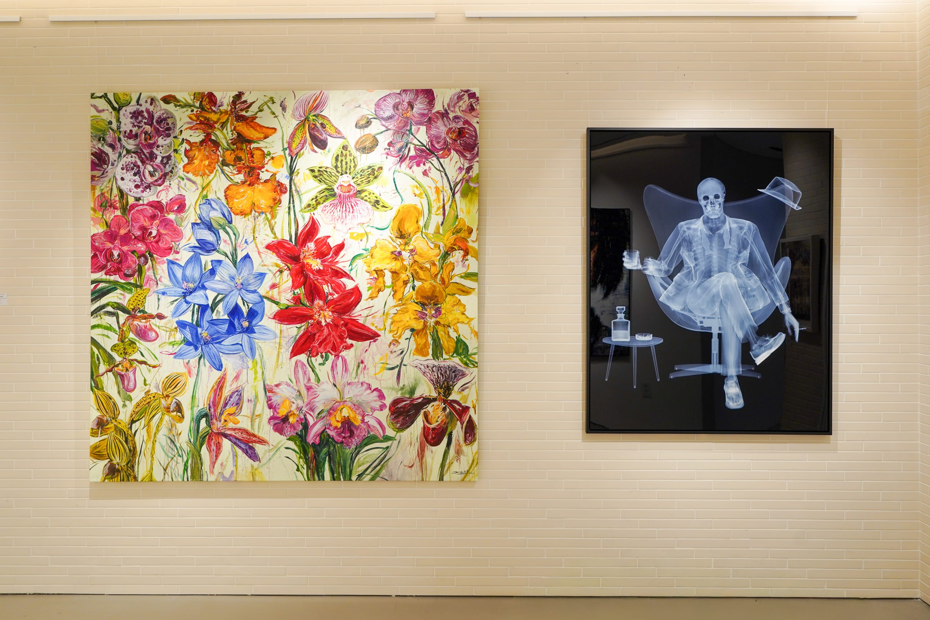 Man smoking cigar X-ray artwork — Nick Veasey works for sale at luxury Atlanta gallery, Carousel Fine Art.