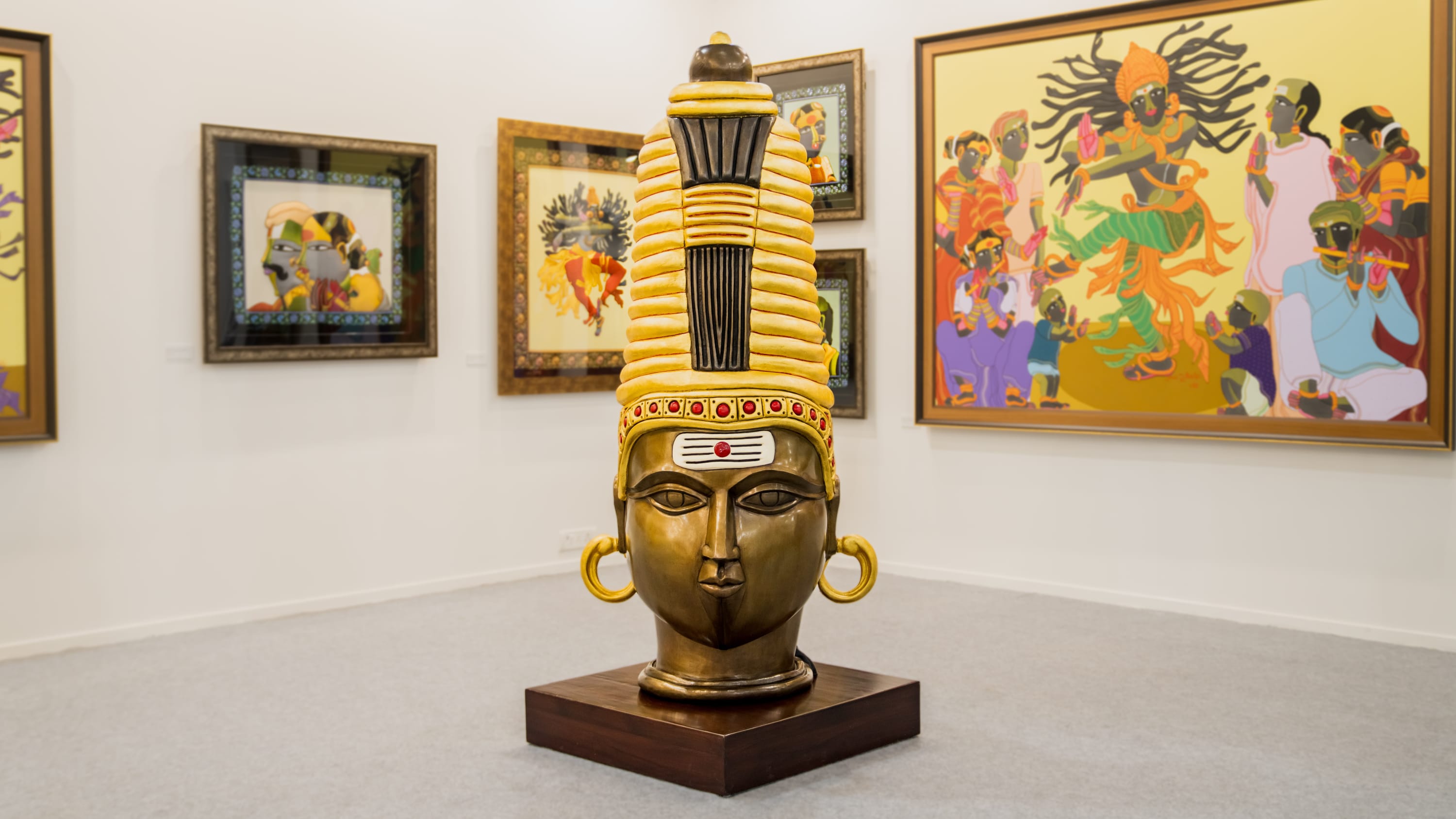 Black Cube Gallery showcases Thota Vaikuntam’s vibrant interpretations of Shiva Nataraja at Art Mumbai 2024, featuring paintings, sculptures, and a...