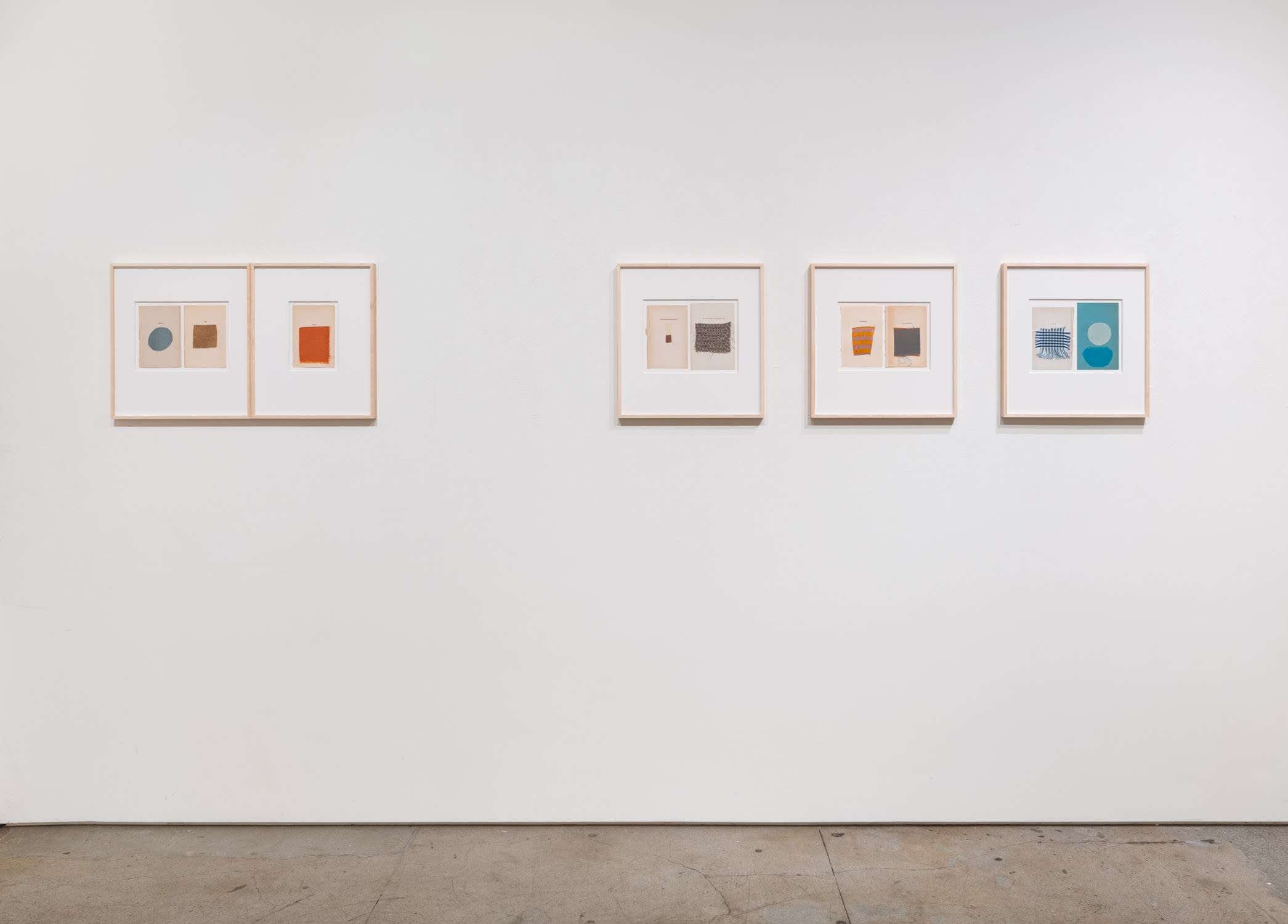 Installation images of Hamilton’s book endpaper collages