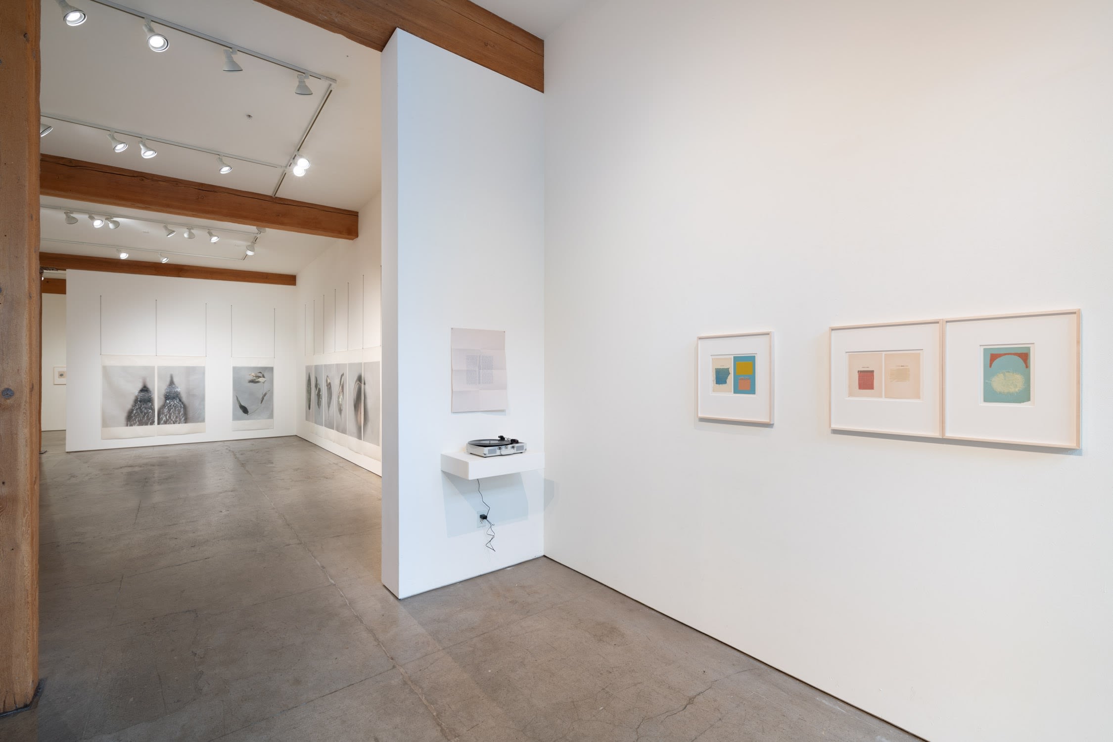 Installation images of Hamilton’s book endpaper collages