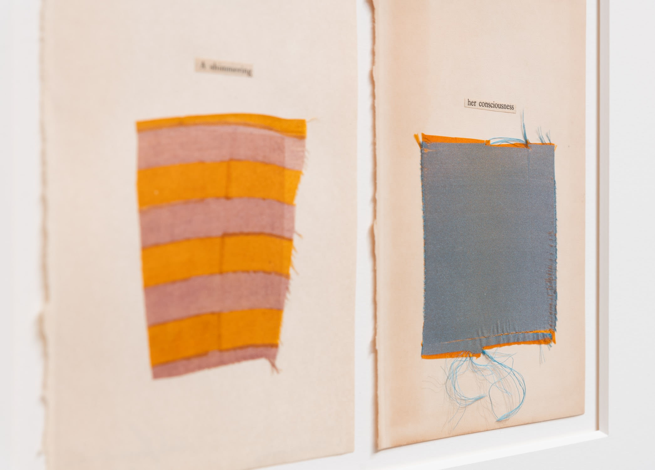 Installation images of Hamilton’s book endpaper collages