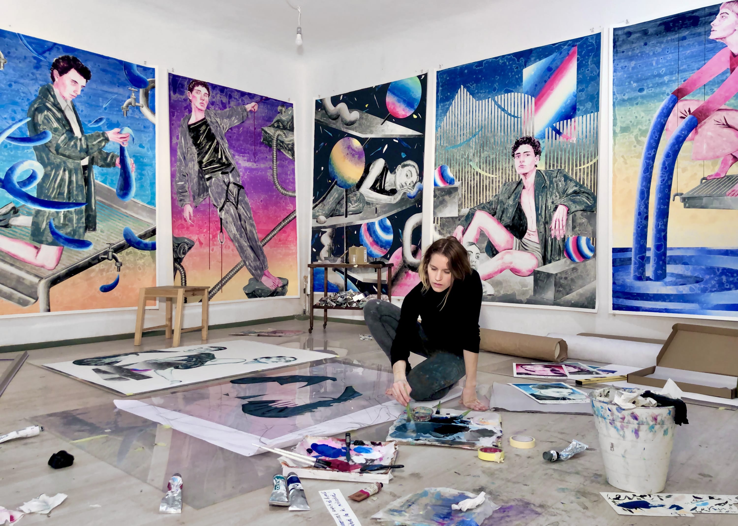 Marion Fink at work in her studio