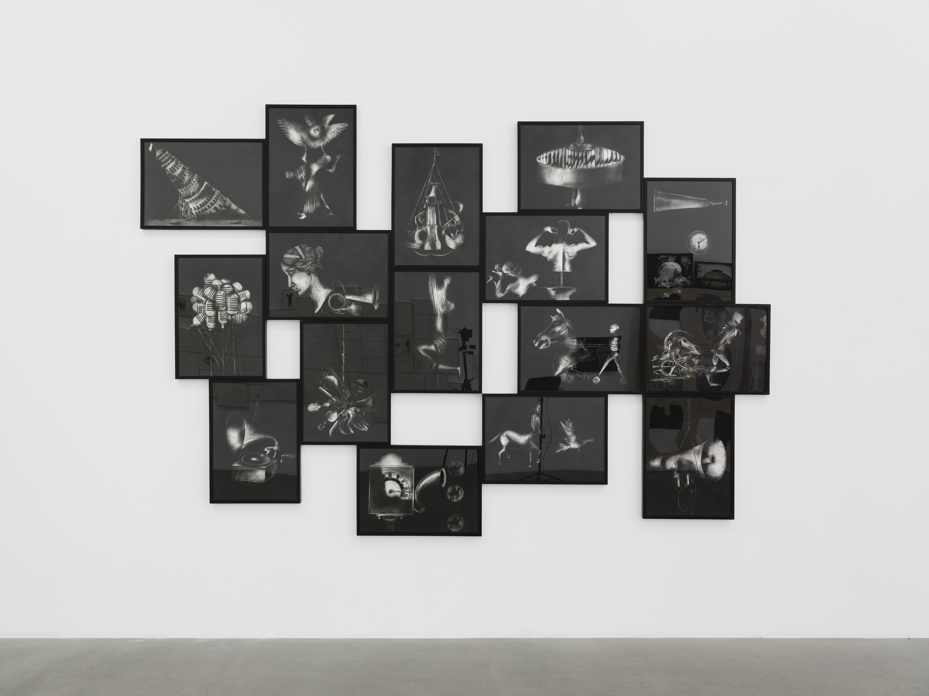 K.M. Madhusudhanan Conversations with Black 2019–2022 Charcoal on paper 73.6 x 53.3 cm / 29 x 21 in (Set of...