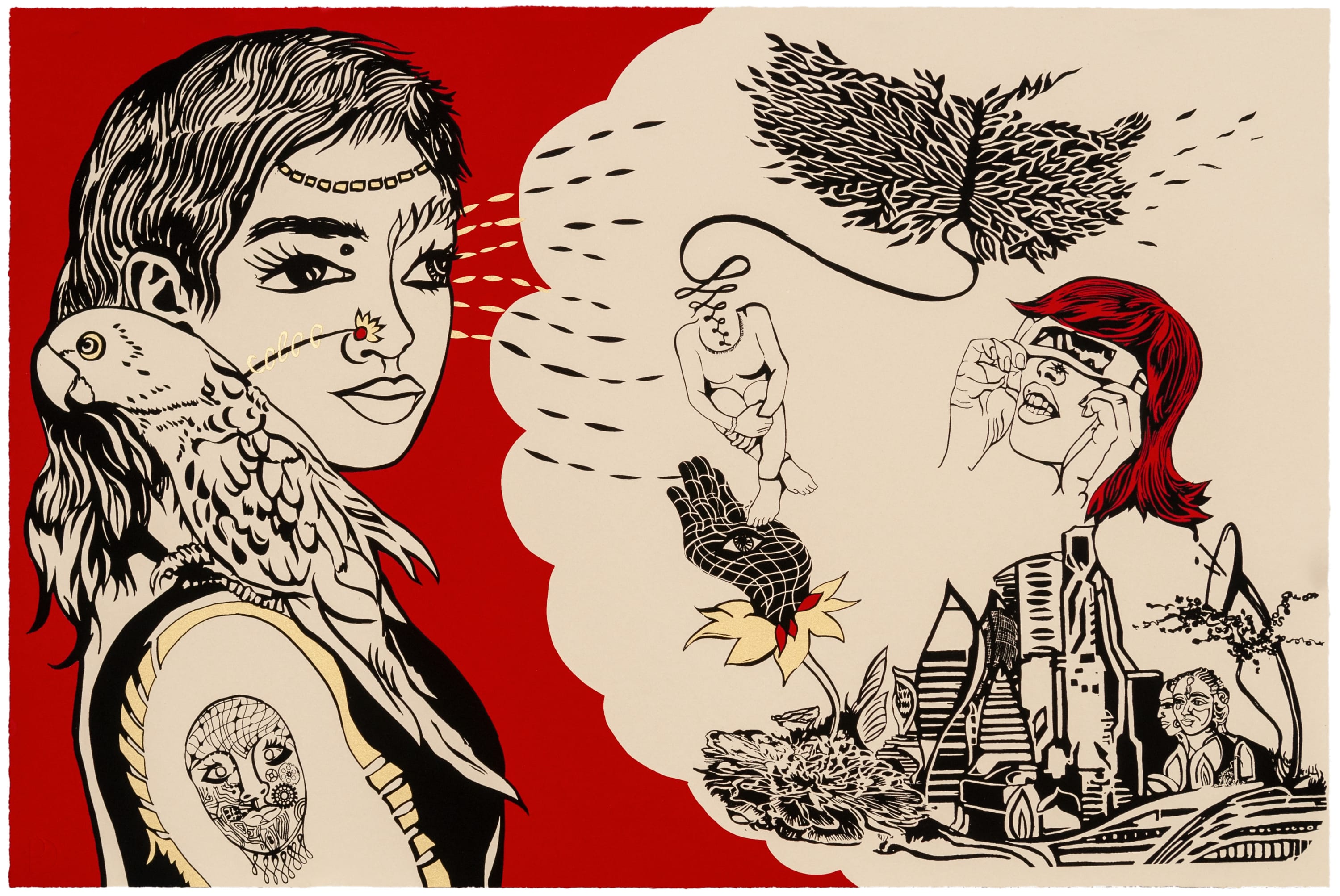 Chitra Ganesh Durham Press Prophecy Screenprint Edition