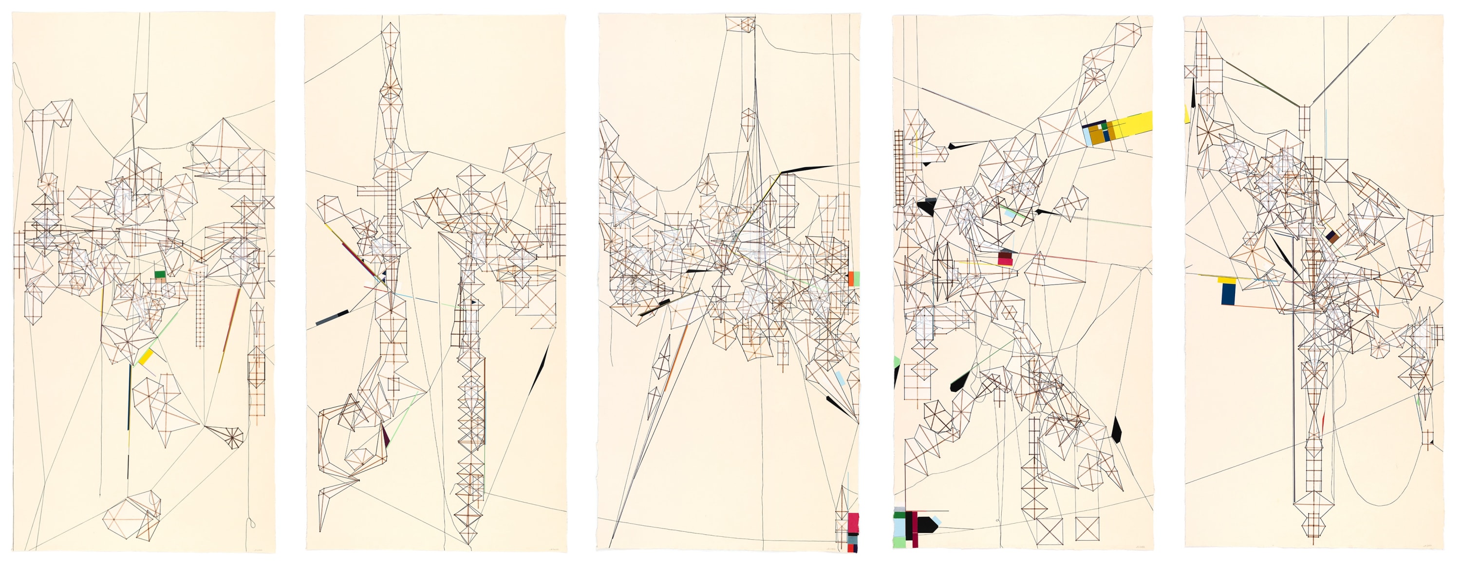 Jacob Hashimoto Monoprint Vanishing Point of Night Durham Press