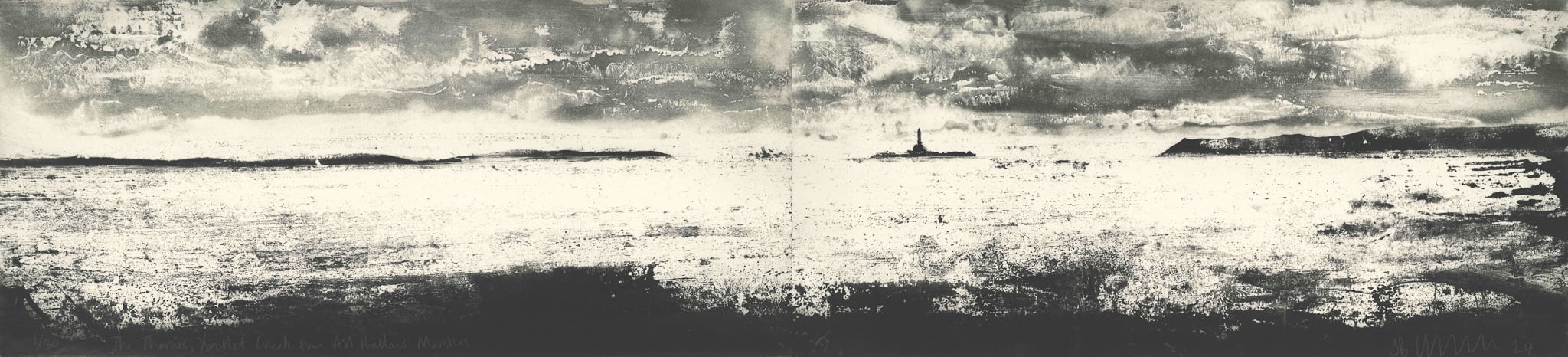 Jason Hicklin, The Thames, Yantlet Creek from Allhallows Marshes (Diptych), 2024