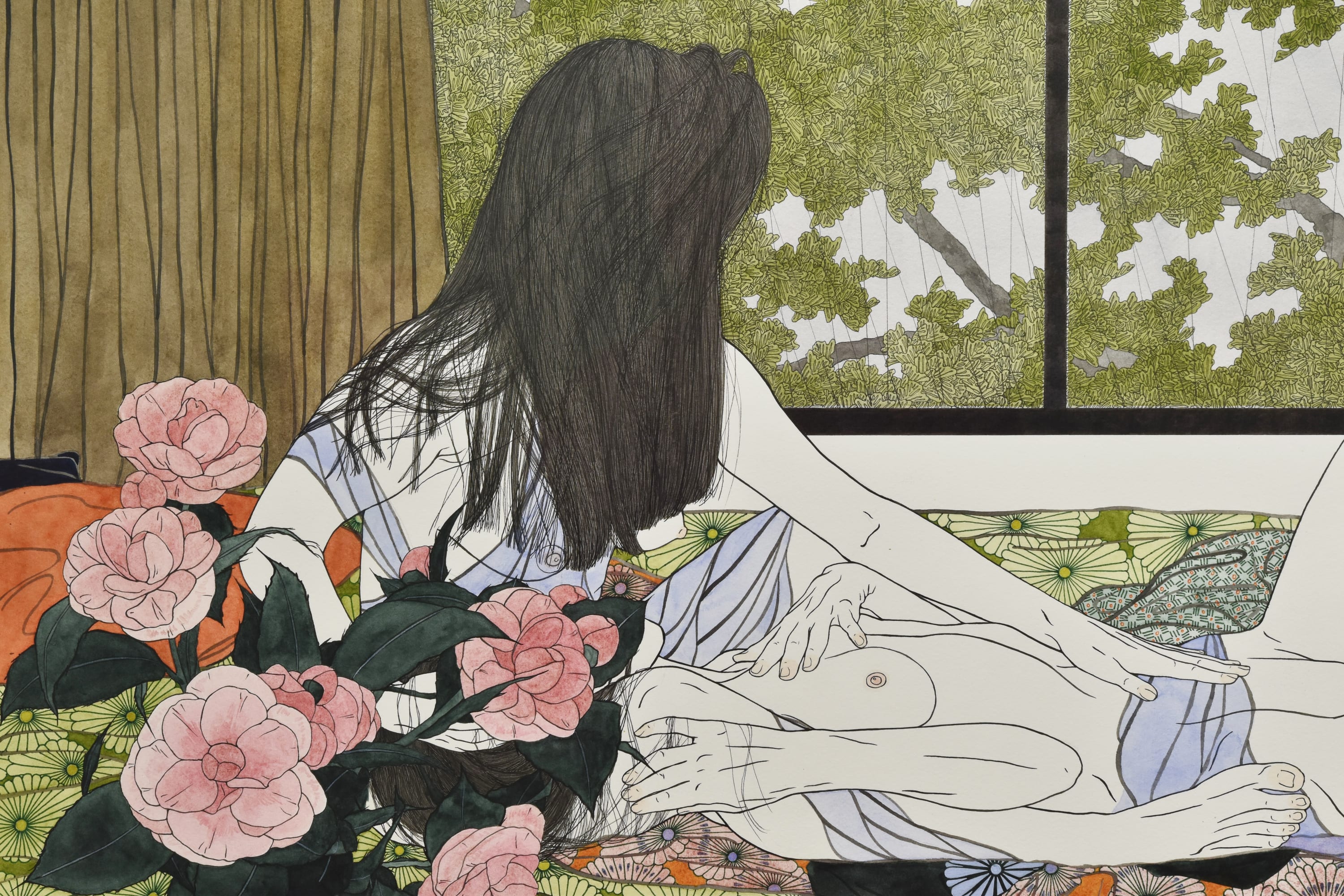 There is a studied craftmanship behind Robinson’s unique practice. Carefully composed, her drawings delight in the interplay between negative space...