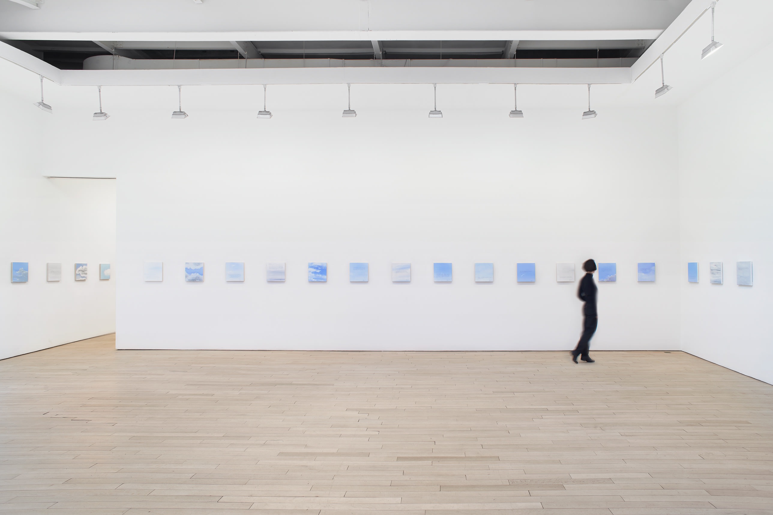Installation view, Byron Kim, Sunday Paintings, 1/7/01 – 2/11/18, James Cohan, January 5 – February 17, 2018. Courtesy the artist...