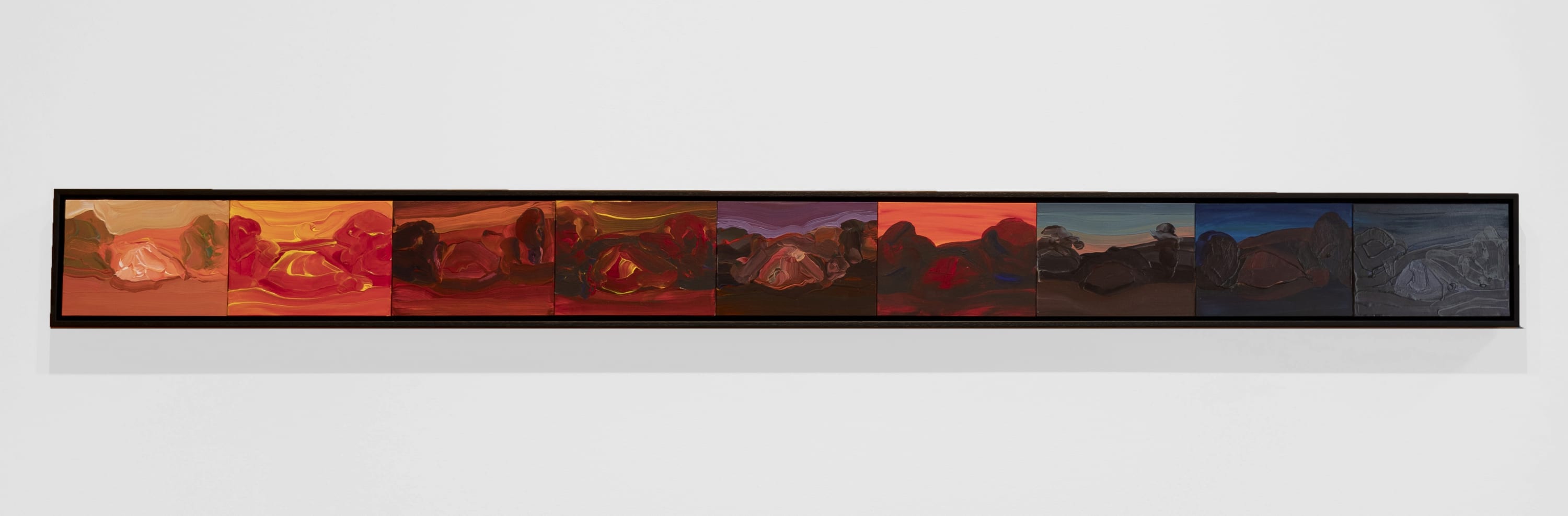 Thea Anamara Perkins sunset sequence, 2024 acrylic on board 15.5 x 163 cm