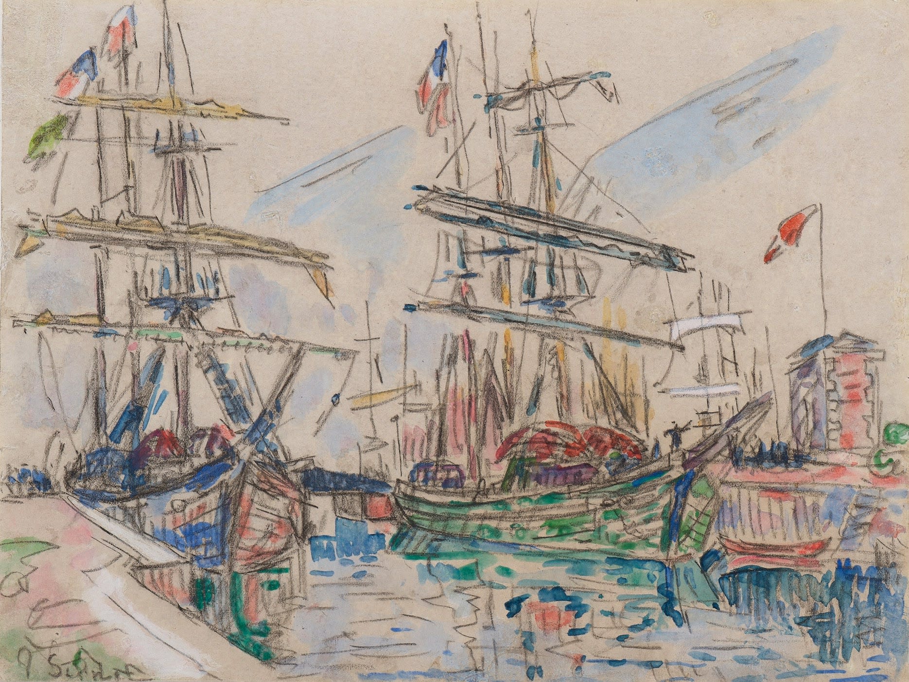 Paul Signac, Goélettes à Paimpol, c.1927
