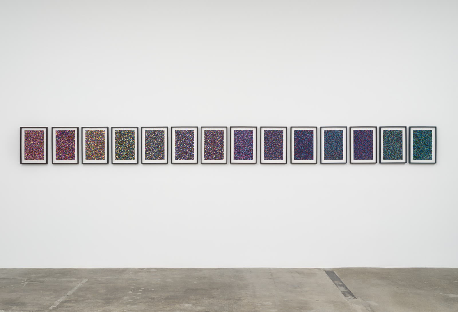 drawings hung in a row