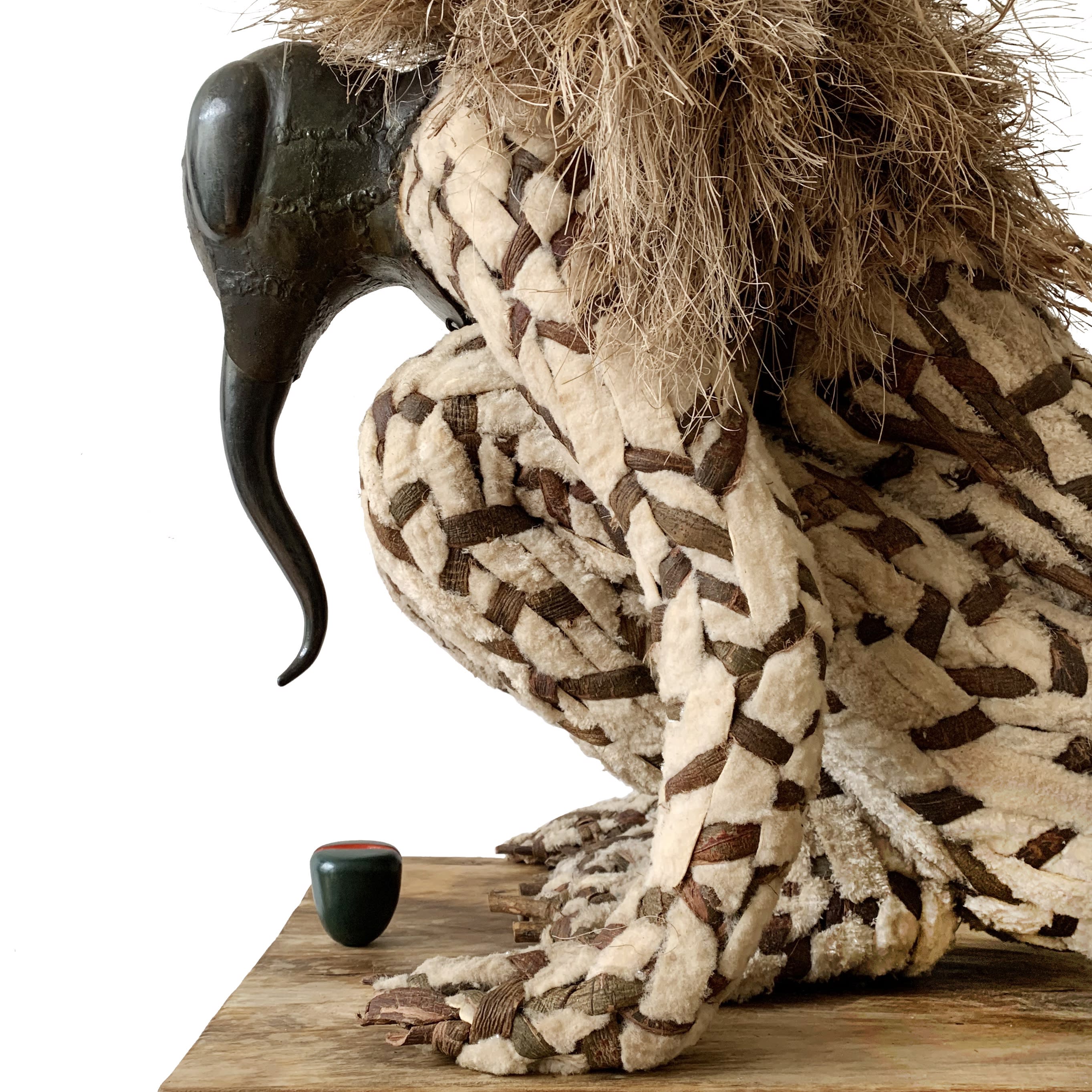 Jacques Dhont The Busy Bee Has No Time For Sorrow, 2021 Wattle bark, wood, sisal, sheepskin, metal and enamel paint...