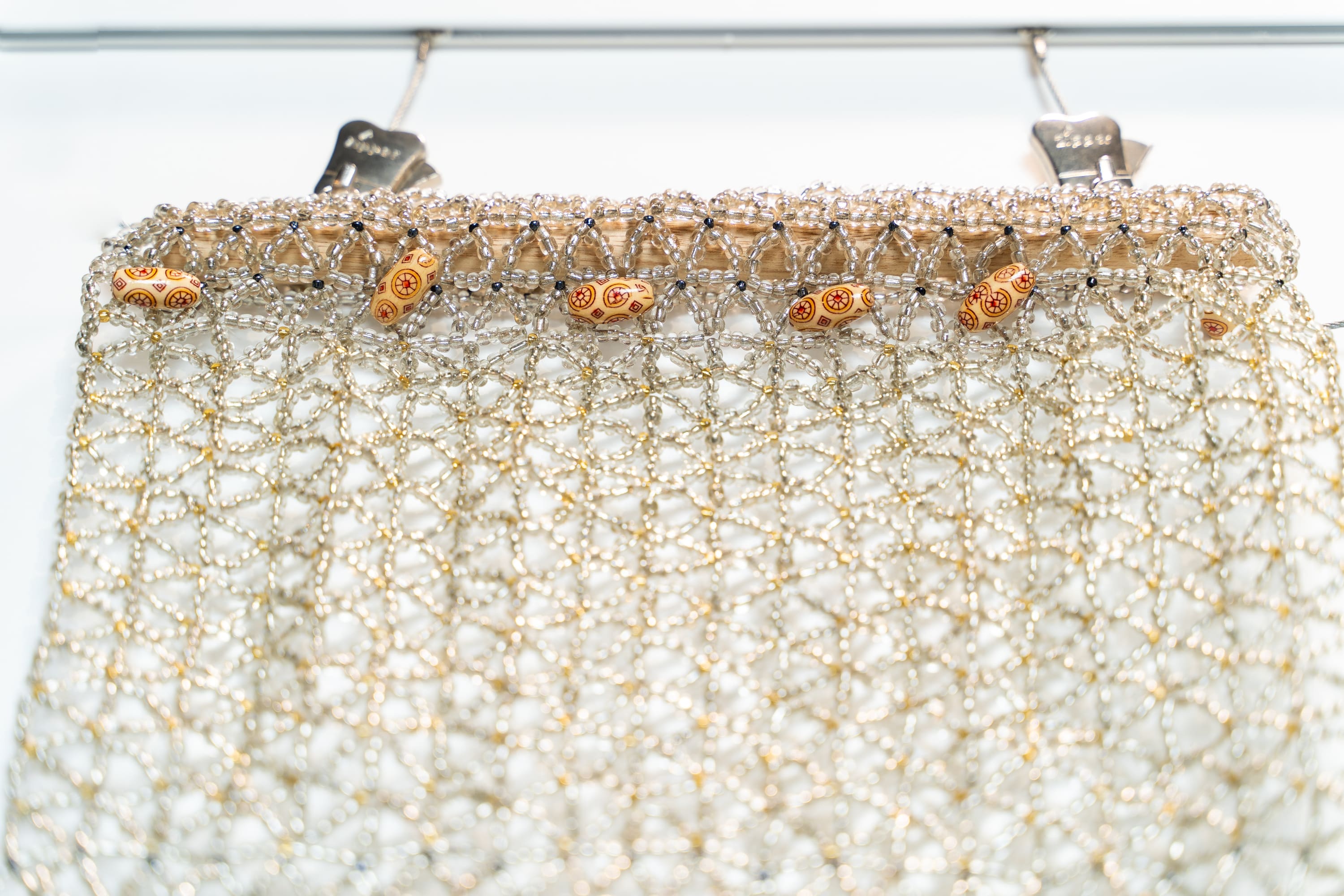 Philiswa Lila Nontutuzelo I,II, III, 2014 Beads, String and wood 225 x 33 cm (C002337)