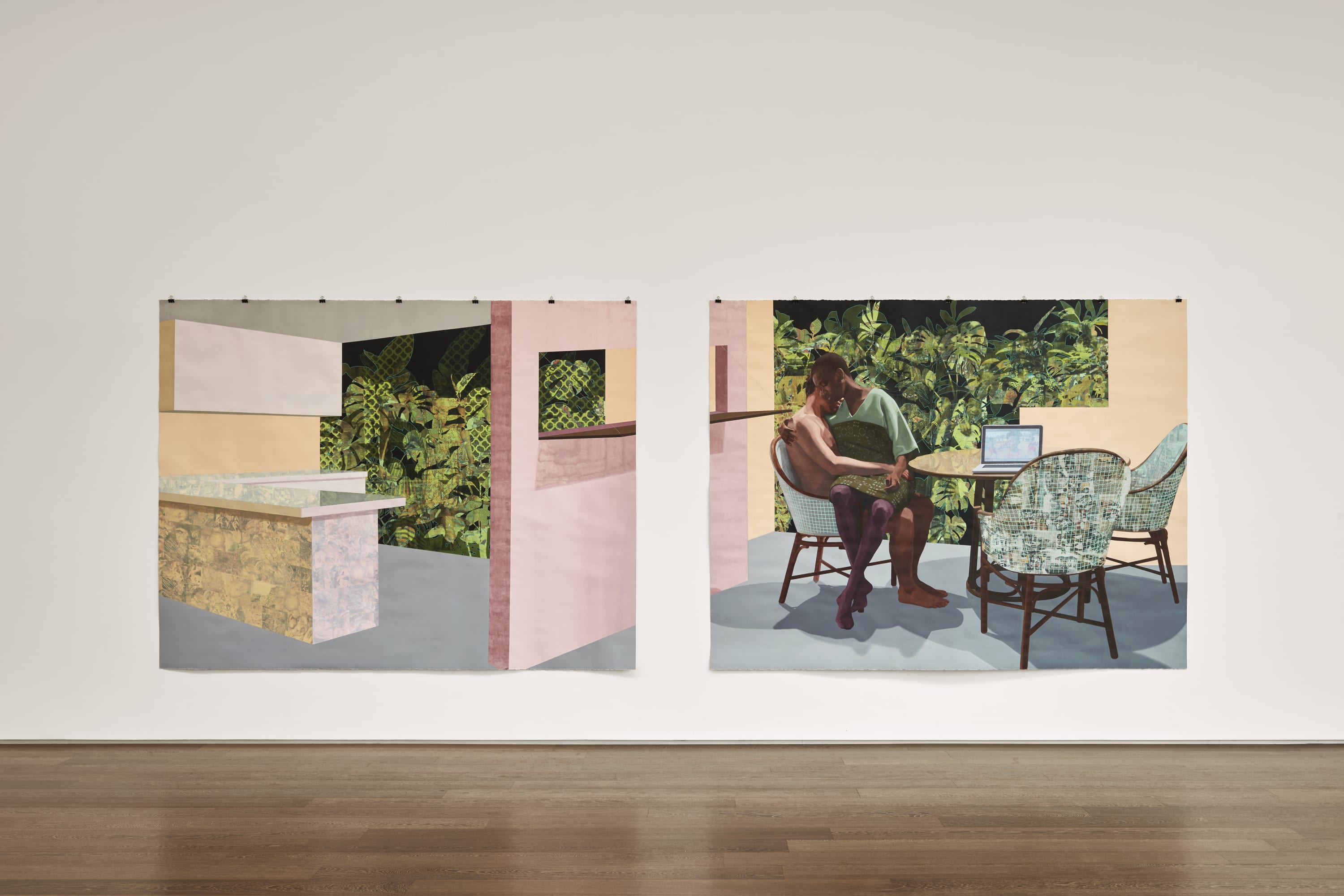 Installation view, Njideka Akunyili Crosby: Portals, Victoria Miro, London, 2016