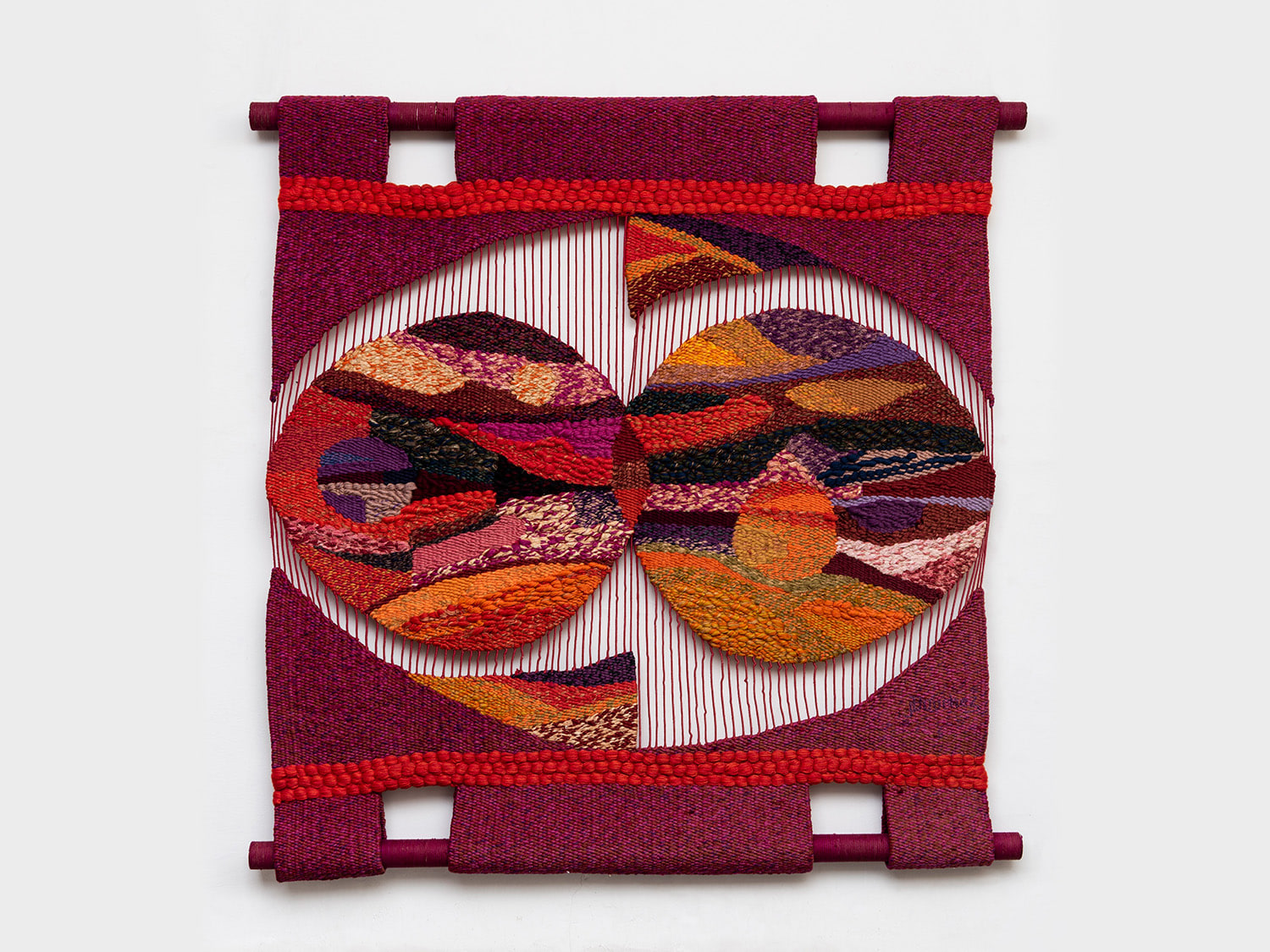 Jacques Douchez Untitled, 1973 wool, natural fibers, and pigments 59 1/2 x 54 3/8 inches 151 x 138 cm