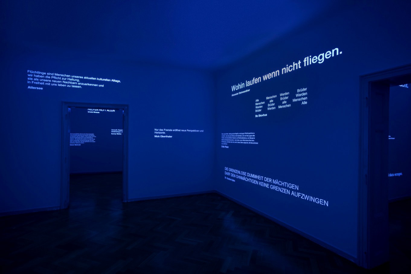 Leuchtschrift (Luminous Writing) - Artists for Humanity, Galerie Thaddaeus Ropac Salzburg, 2015