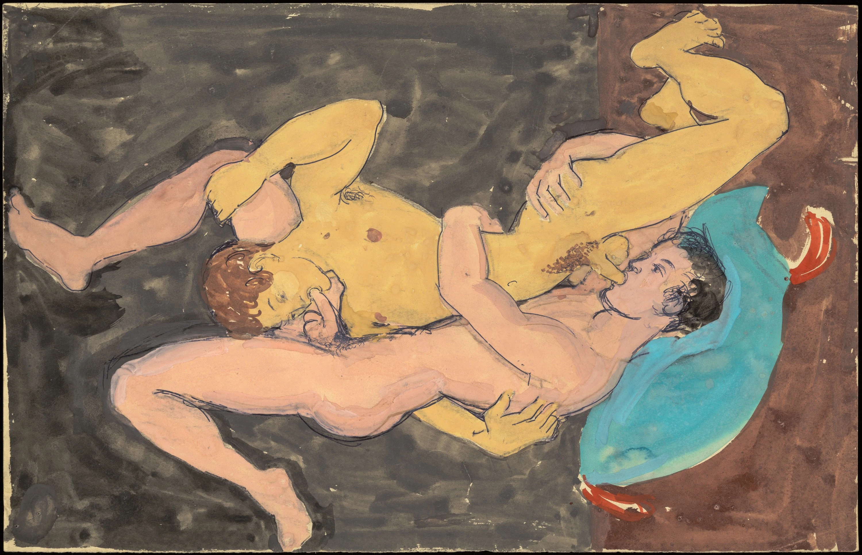 Duncan Grant, Untitled - two figures, c. 1940s-1950s