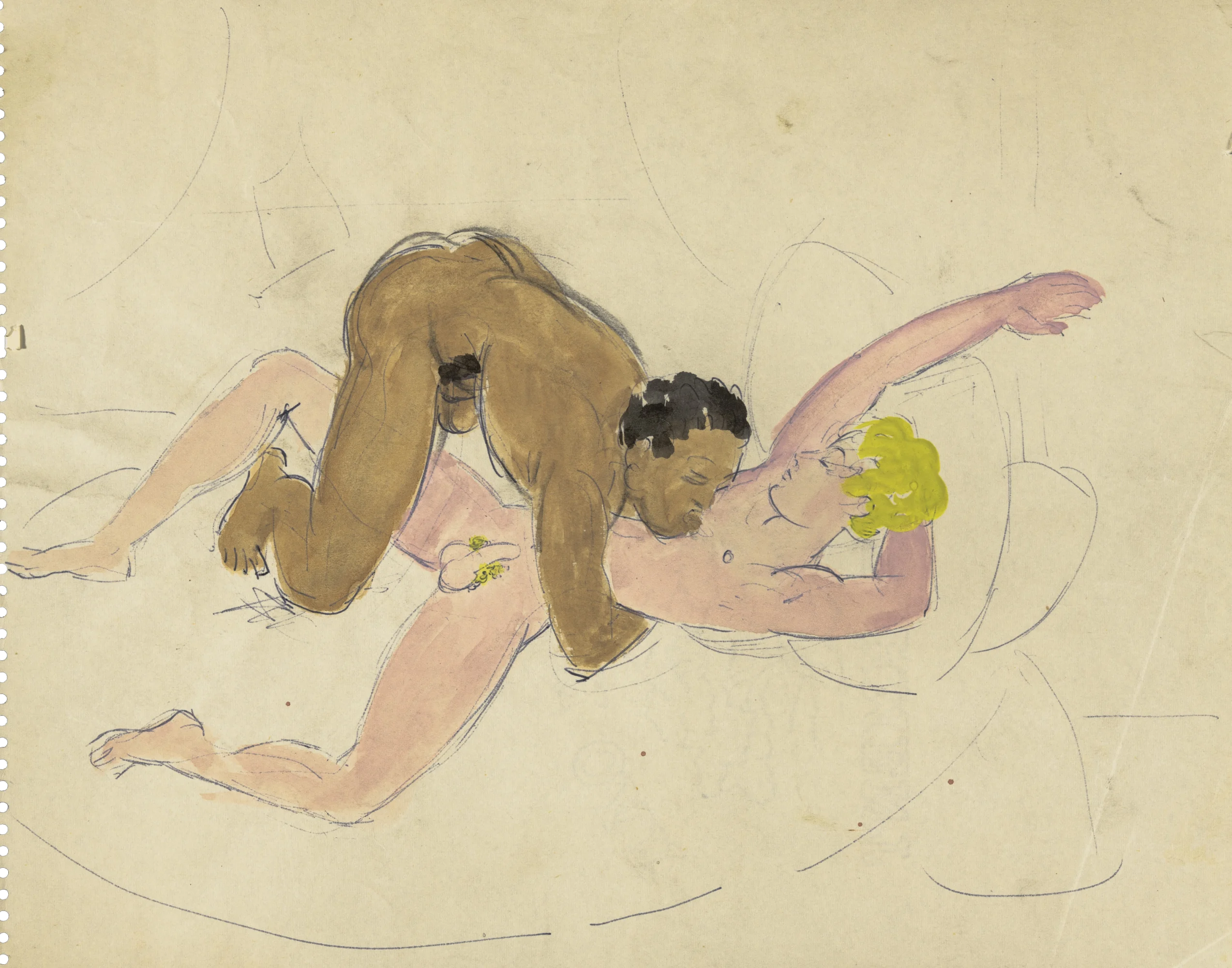 Duncan Grant, Untitled - two figures, c. 1940s-1950s