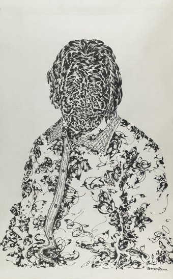 Huang Zhiyang, Lover's Library-Mother, 2014, Ink on silk, 220 x 140 cm