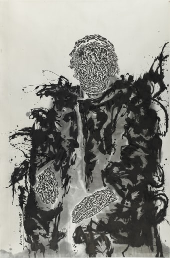 Huang Zhiyang, Lover's Library-Old Mother, 2014 Ink on silk, 220 x 140 cm