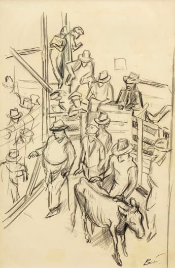 Thomas Hart Benton Cattle Auction, 1938