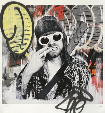 Kurt Cobain Embellished Print | Zombiedan
