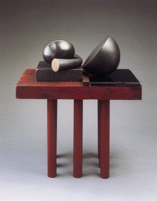 Venus Seed, 1986, bronze, wood, granite, painted metal, 34 x 21 x 33 inches